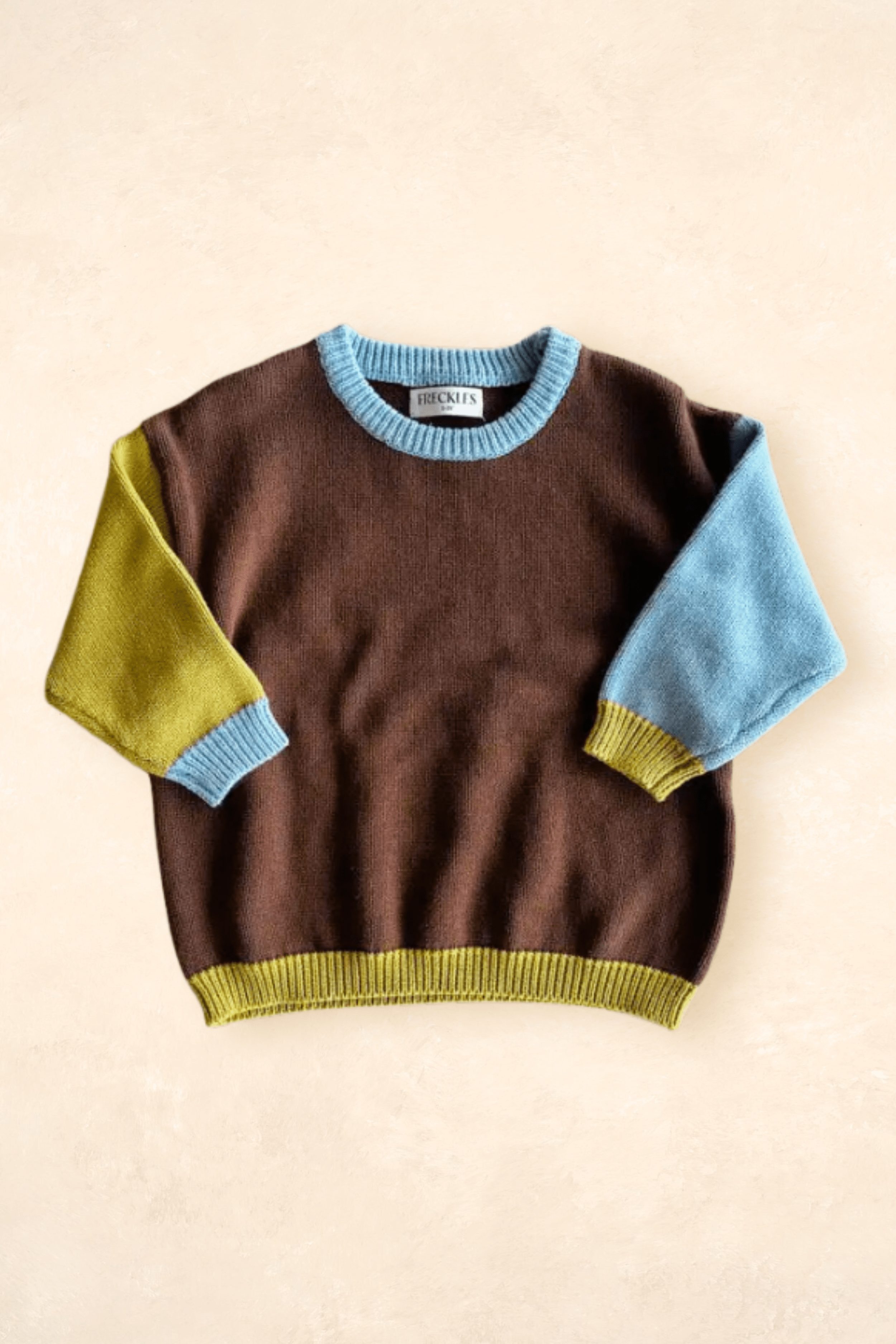 Cotton Knit Jumper - Colour Block Clothing FRECKLES the label 00 (3-6 Months) 