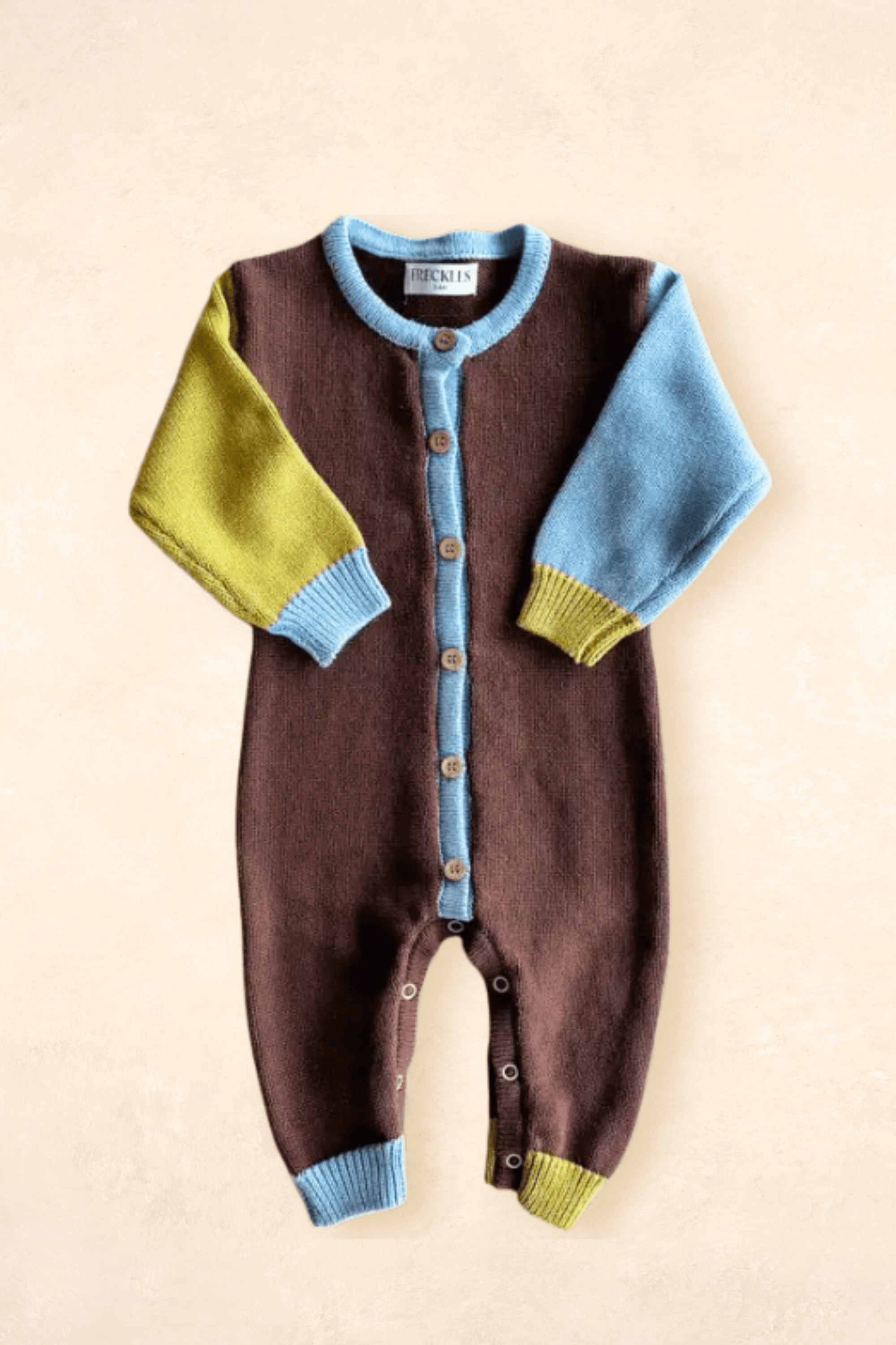 Cotton Knit Romper - Colour Block Clothing FRECKLES the label 0000 (Newborn) 