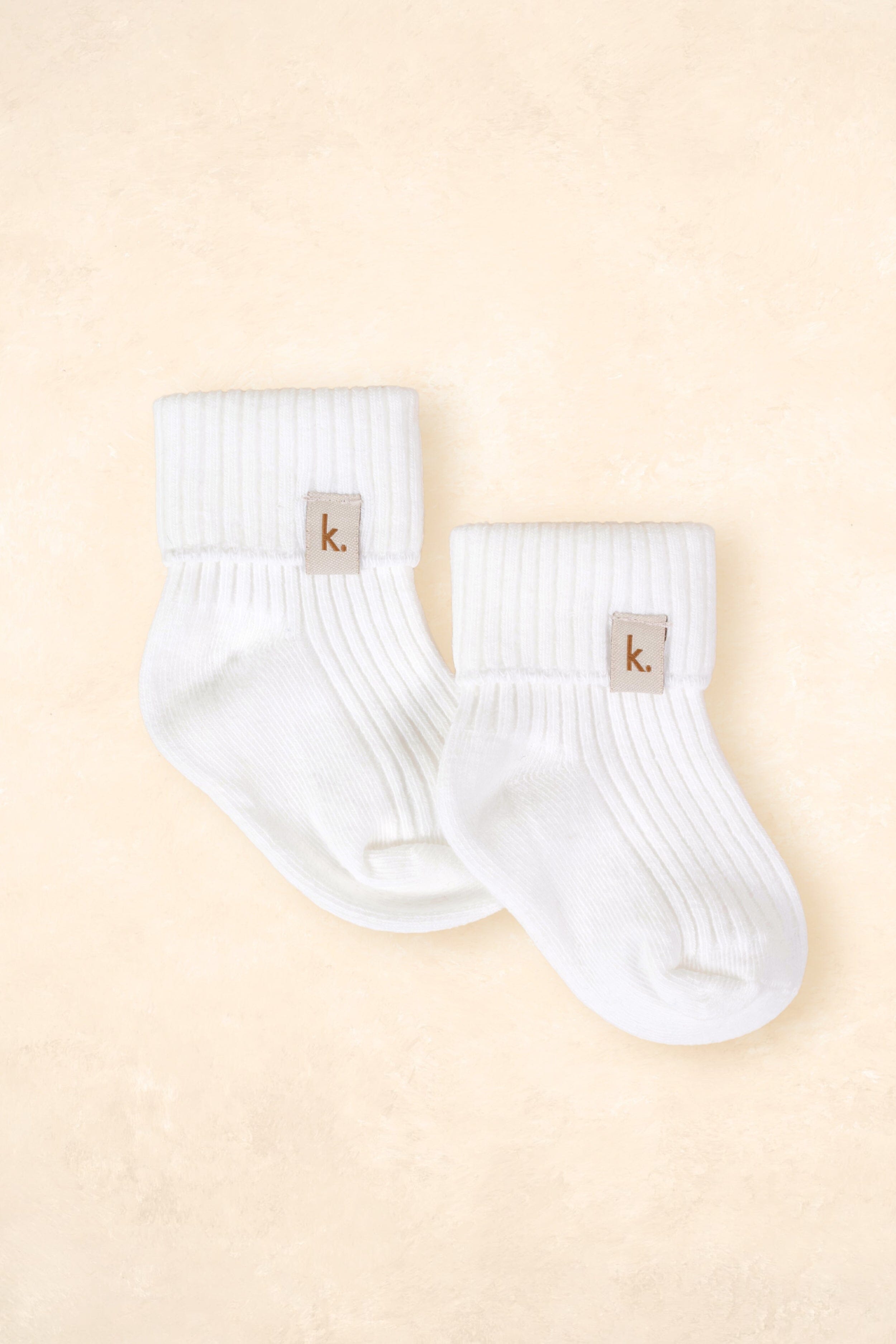 Cotton Ribbed Baby Socks Clothing Kiin ® Ivory 0 - 6 Months 