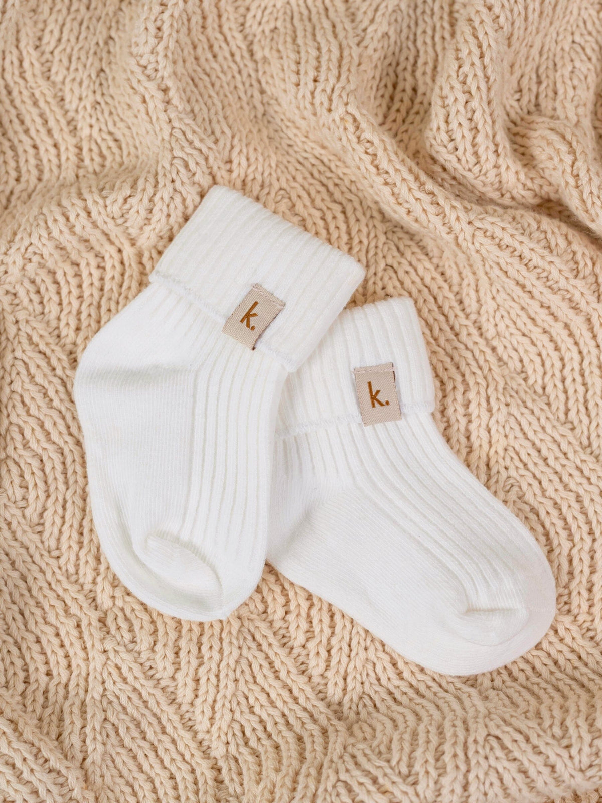 Cotton Ribbed Baby Socks - Ivory Clothing Kiin ® 