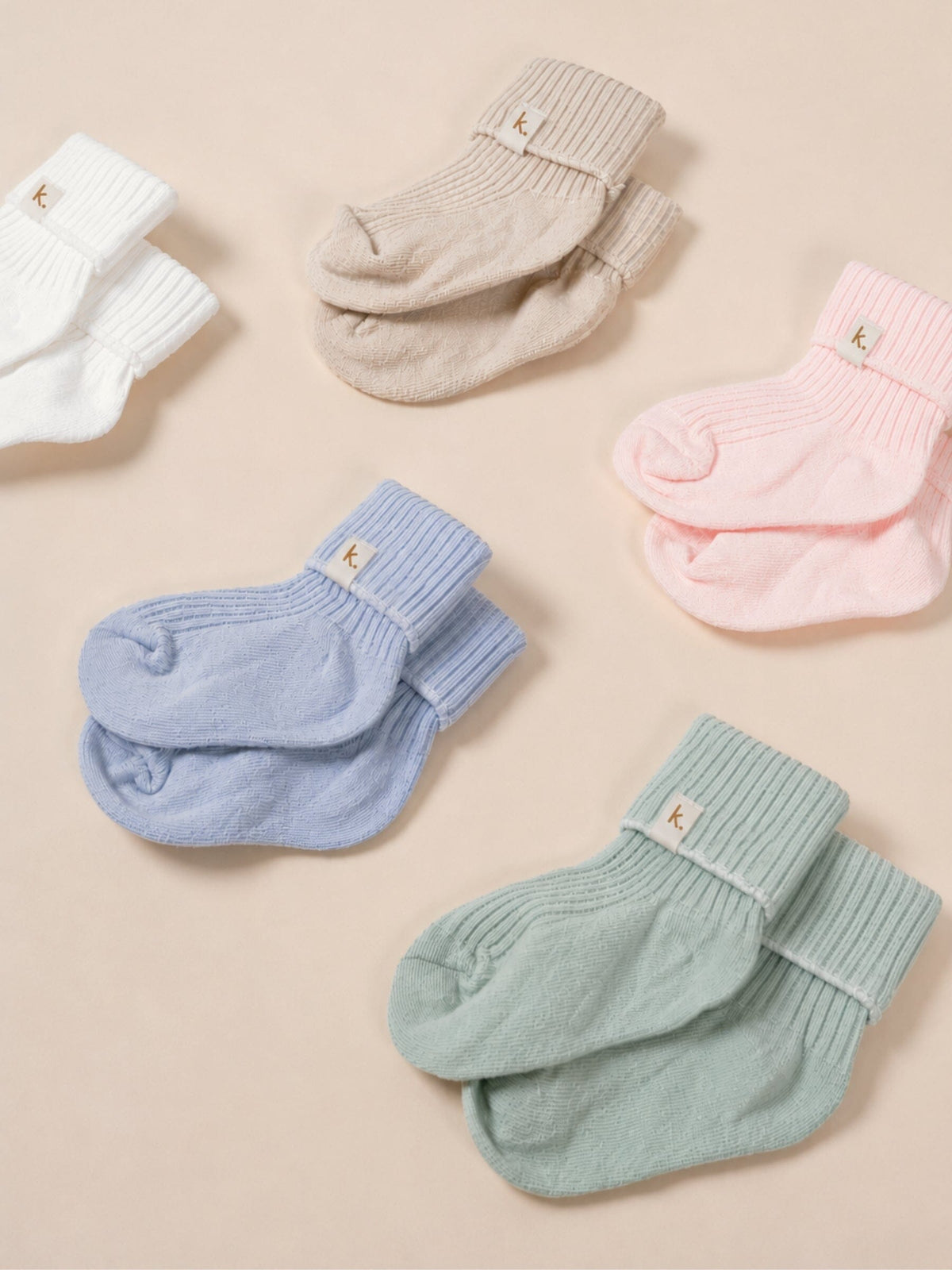 Cotton Ribbed Baby Socks - Ivory Clothing Kiin ® 