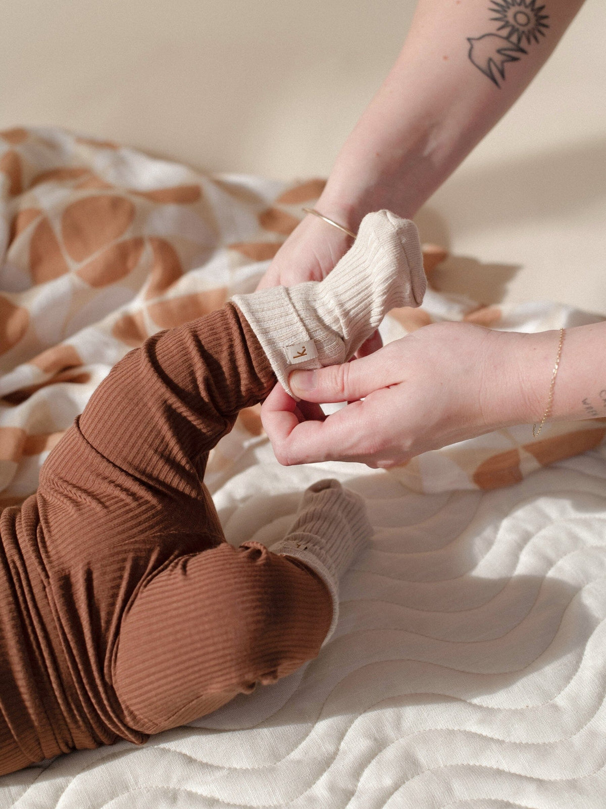 Cotton Ribbed Baby Socks - Oat Clothing Kiin ® 