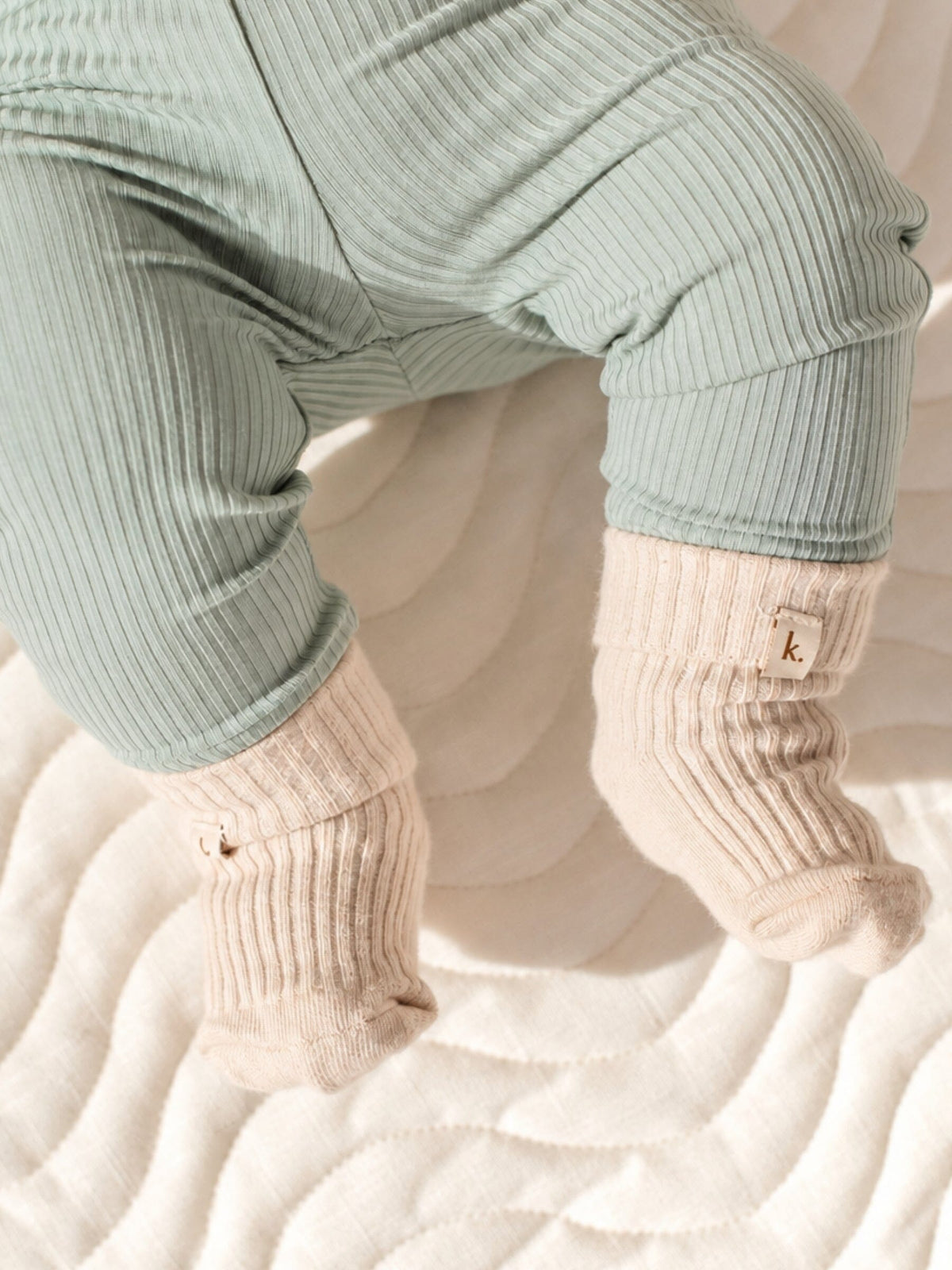 Cotton Ribbed Baby Socks - Oat Clothing Kiin ® 