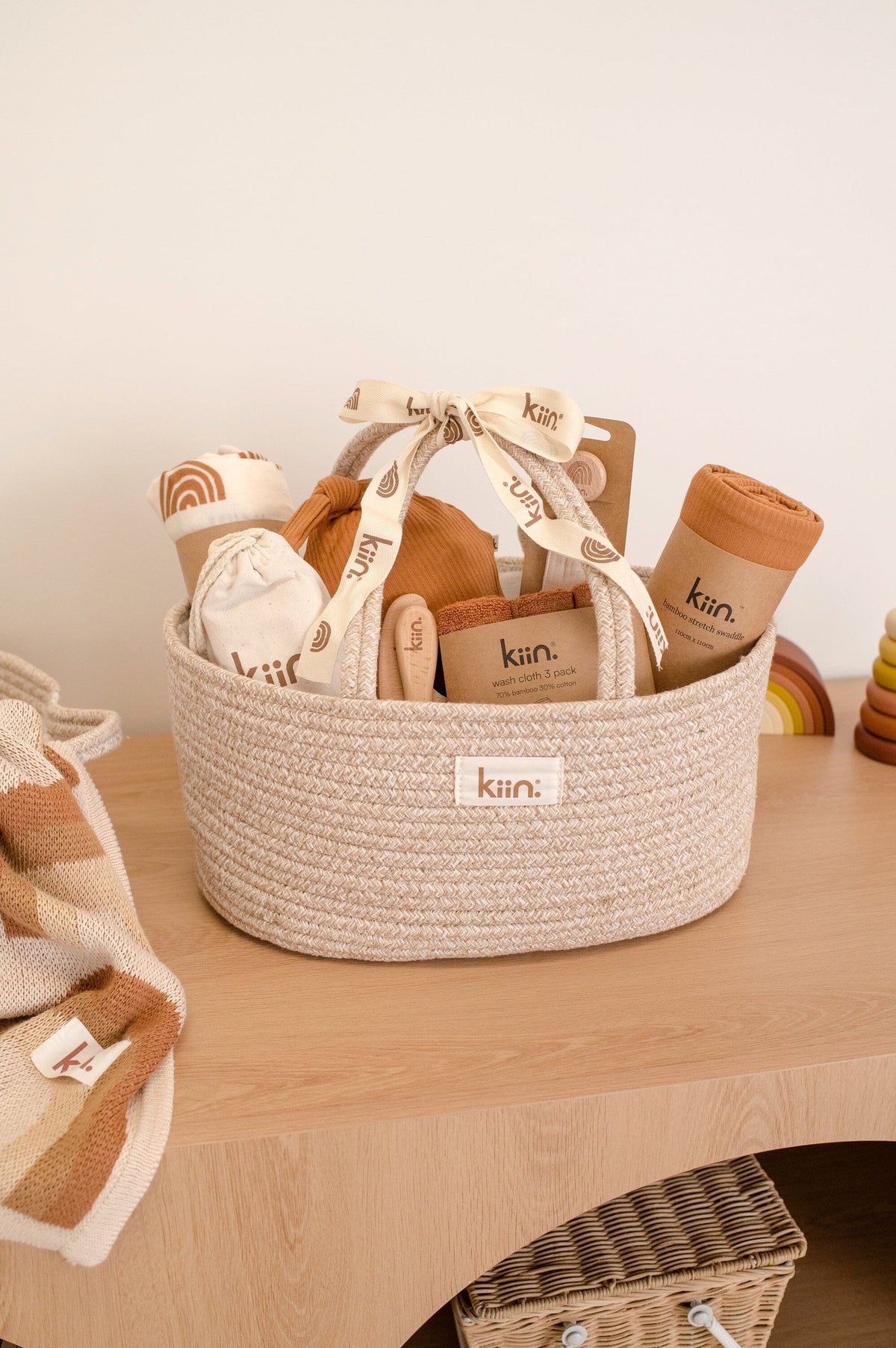 Cotton Rope Nappy Caddy Organiser Baby Baskets Kiin ® 