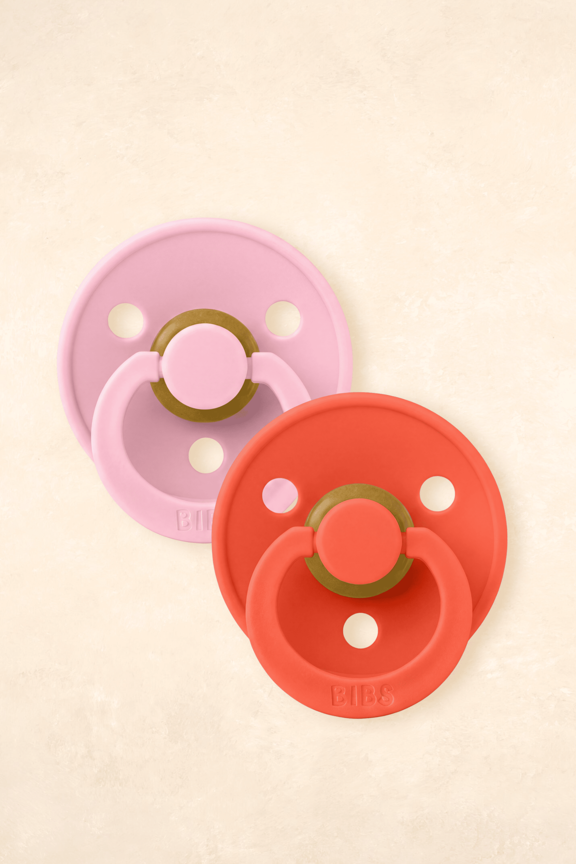 Dummies - Twin Pack Dummies + Teethers BIBS Size 1 Baby Pink/Tango 