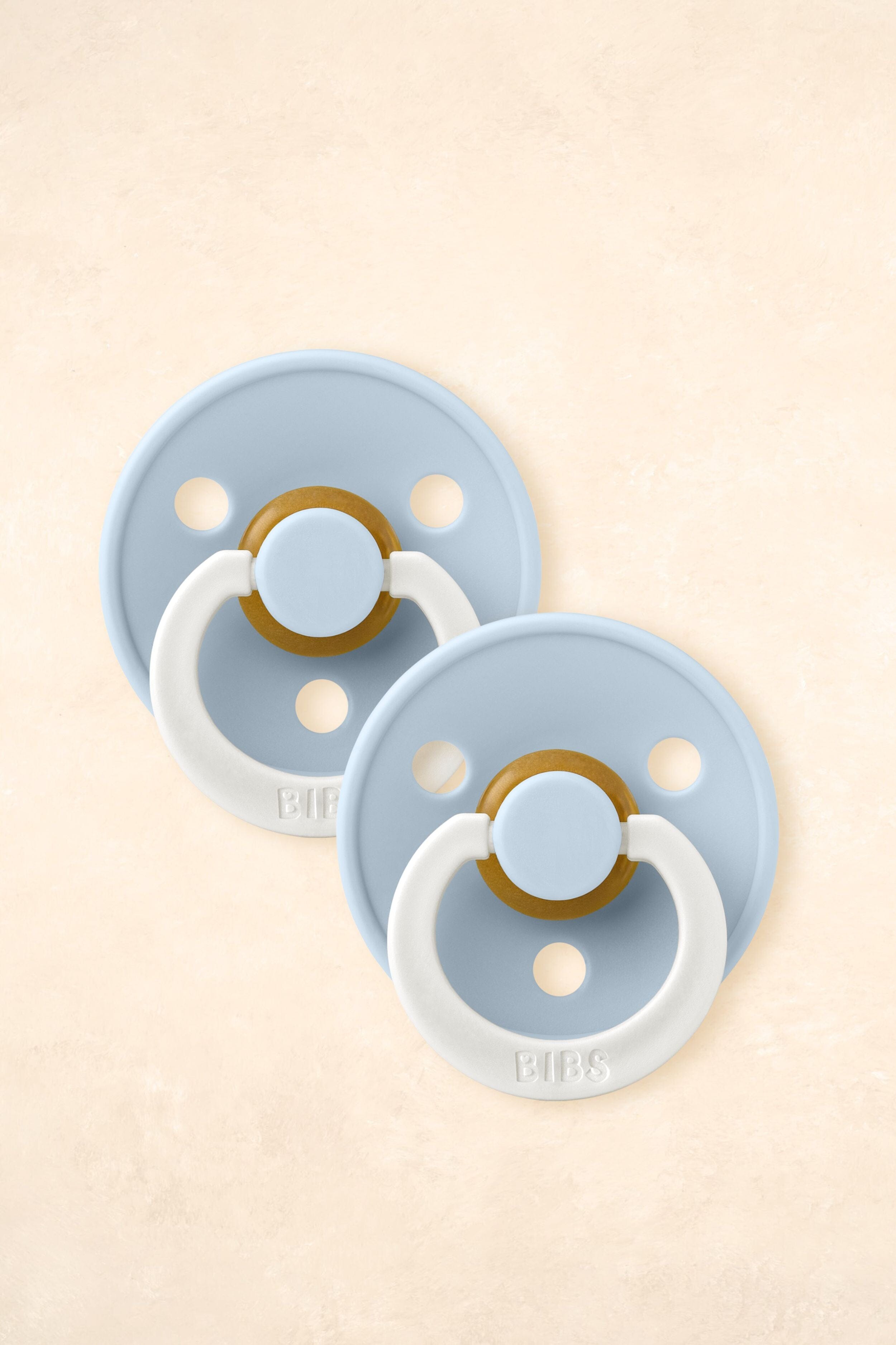 Dummies - Twin Pack Dummies + Teethers BIBS Size 1 NIGHT GLOW - Baby Blue 