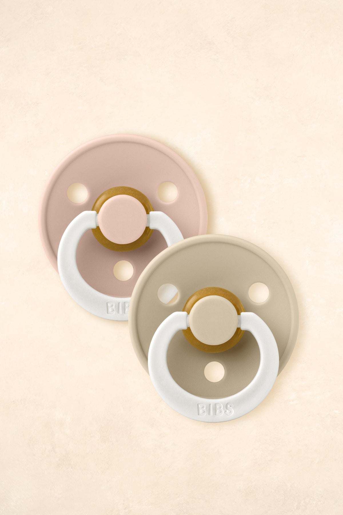 Dummies - Twin Pack Dummies + Teethers BIBS Size 1 NIGHT GLOW - Blush/Vanilla 