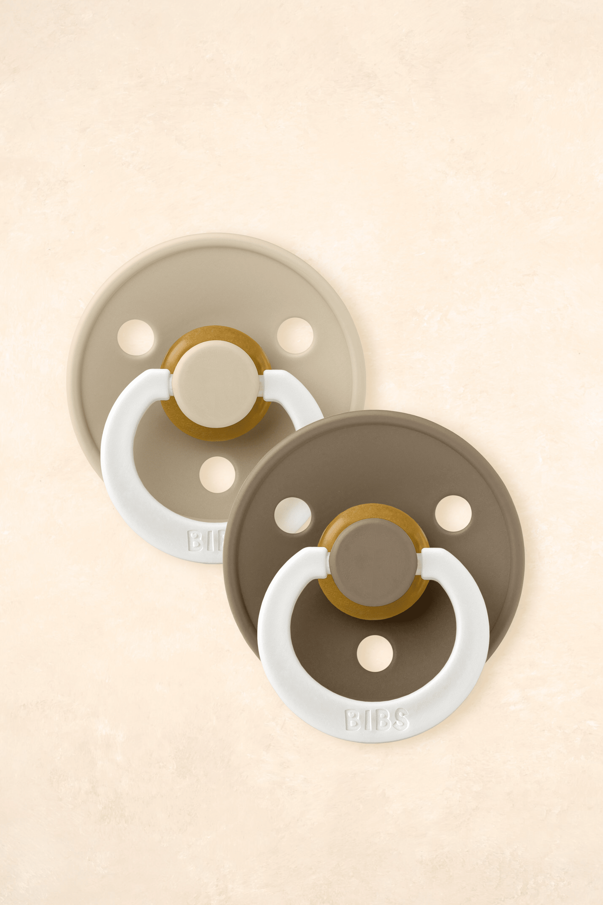 Dummies - Twin Pack Dummies + Teethers BIBS Size 1 NIGHT GLOW - Vanilla/Dark Oak 