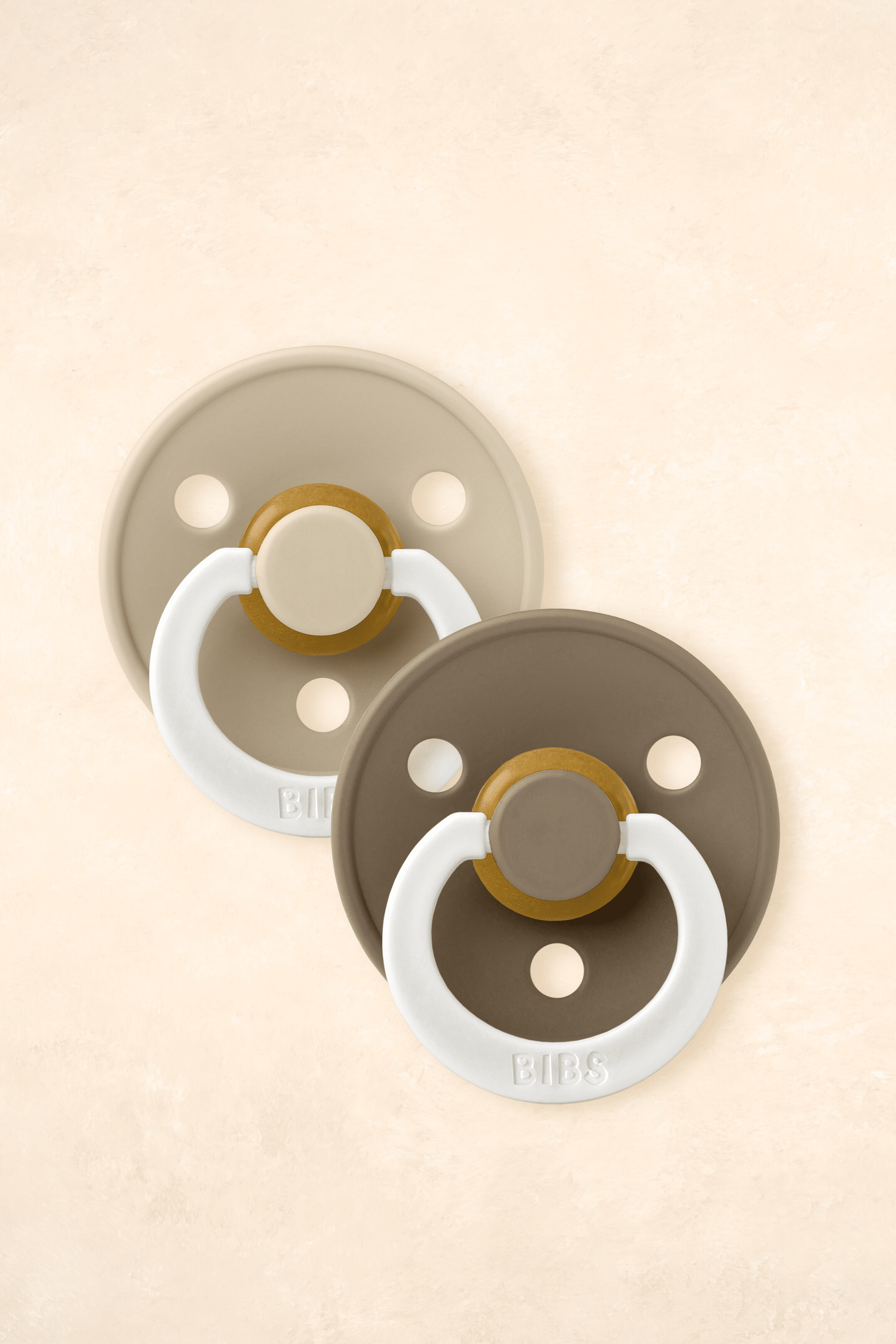 Dummies - Twin Pack Dummies + Teethers BIBS Size 1 NIGHT GLOW - Vanilla/Dark Oak 