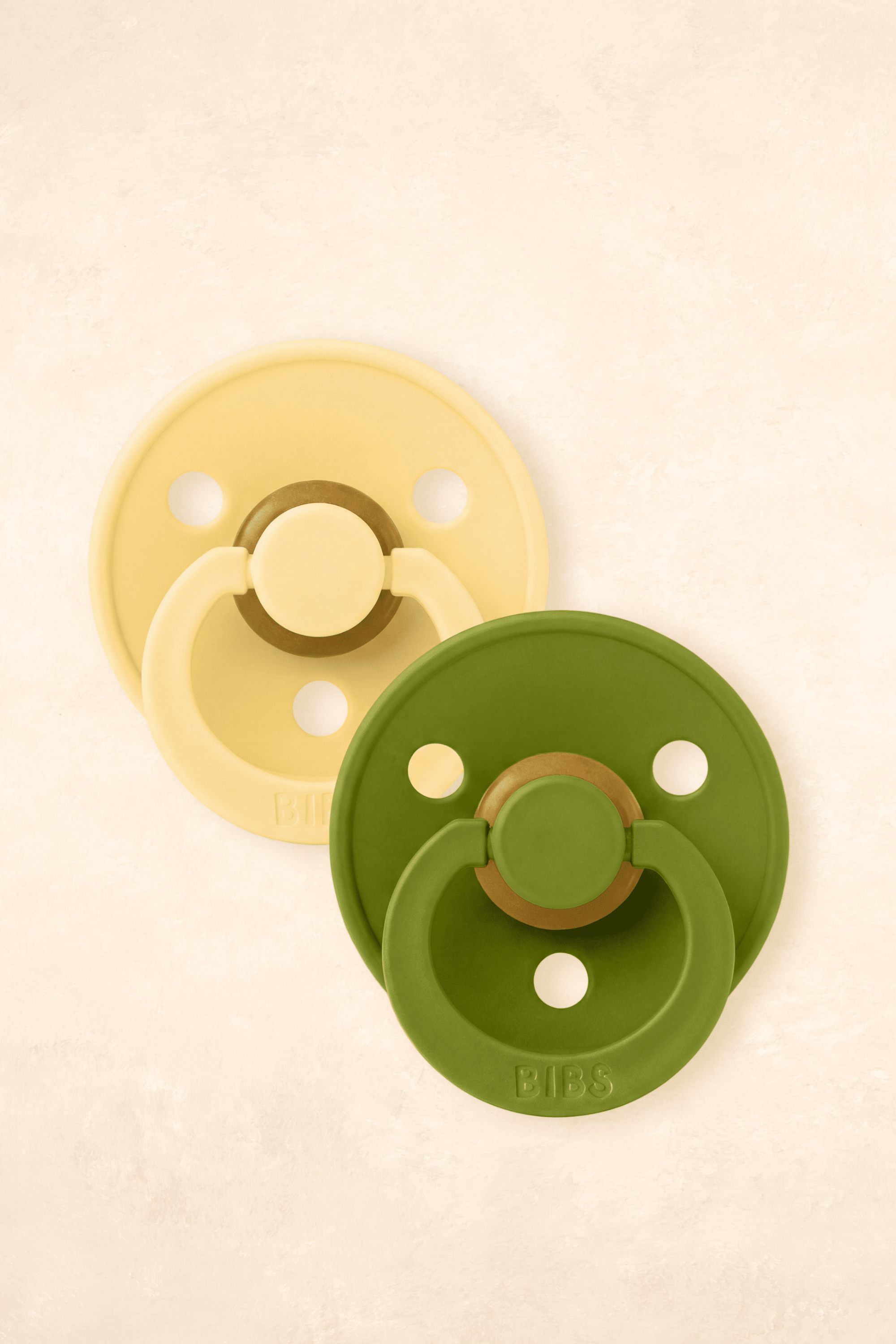 Dummies - Twin Pack Dummies + Teethers BIBS Size 1 Pale Butter/Wasabi 