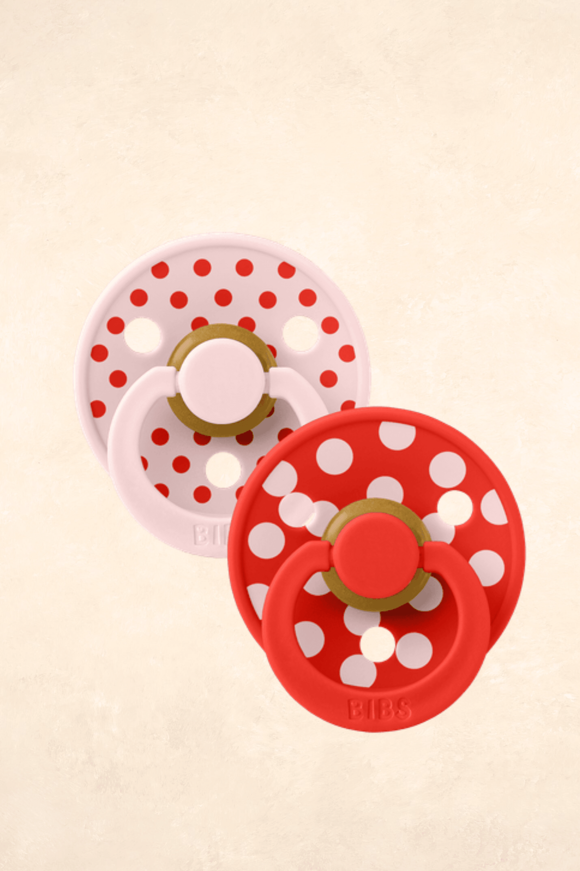 Dummies - Twin Pack Dummies + Teethers BIBS Size 1 Polka Blossom/Candy Apple 