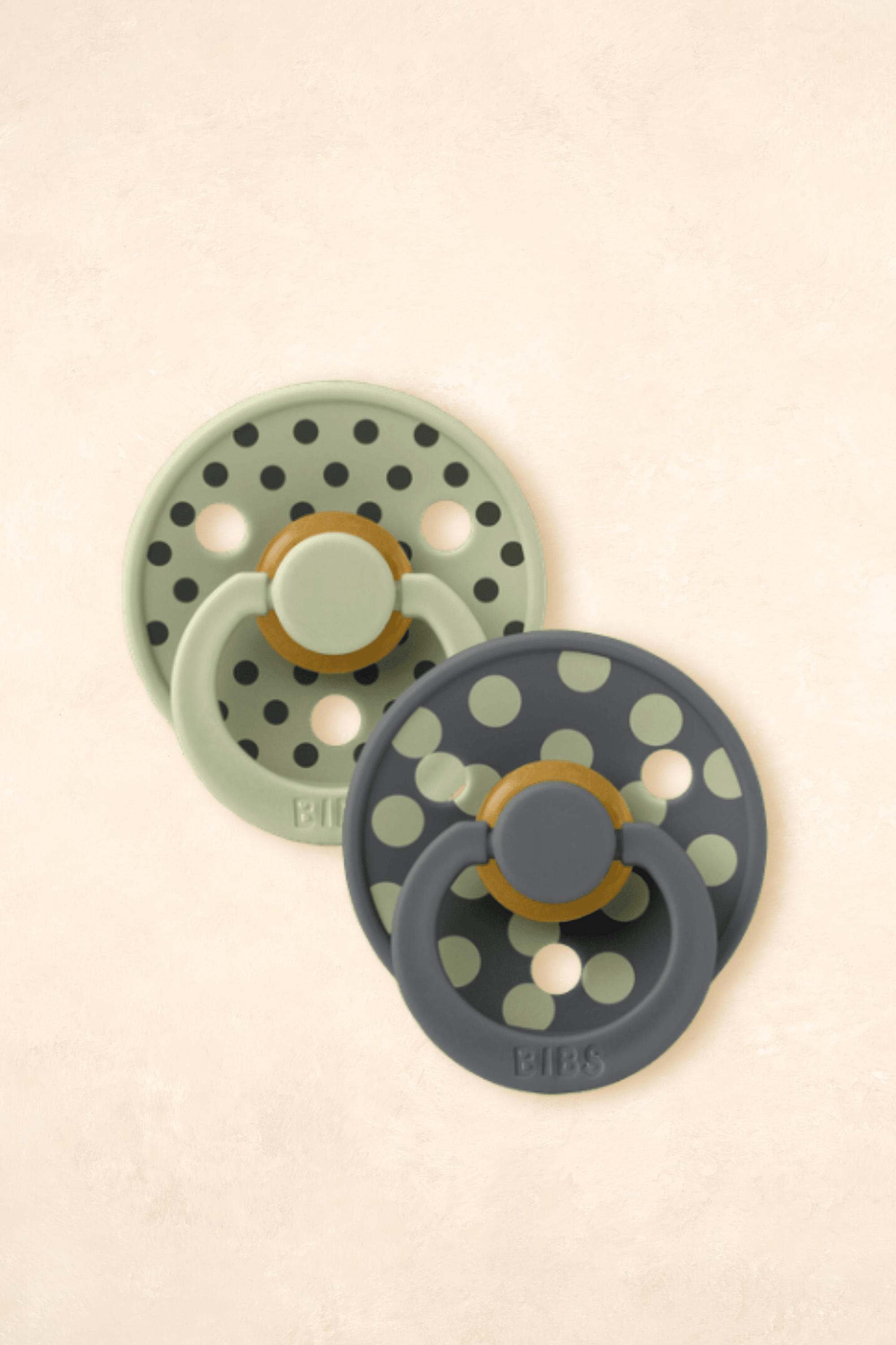 Dummies - Twin Pack Dummies + Teethers BIBS Size 1 Polka Sage/Iron 