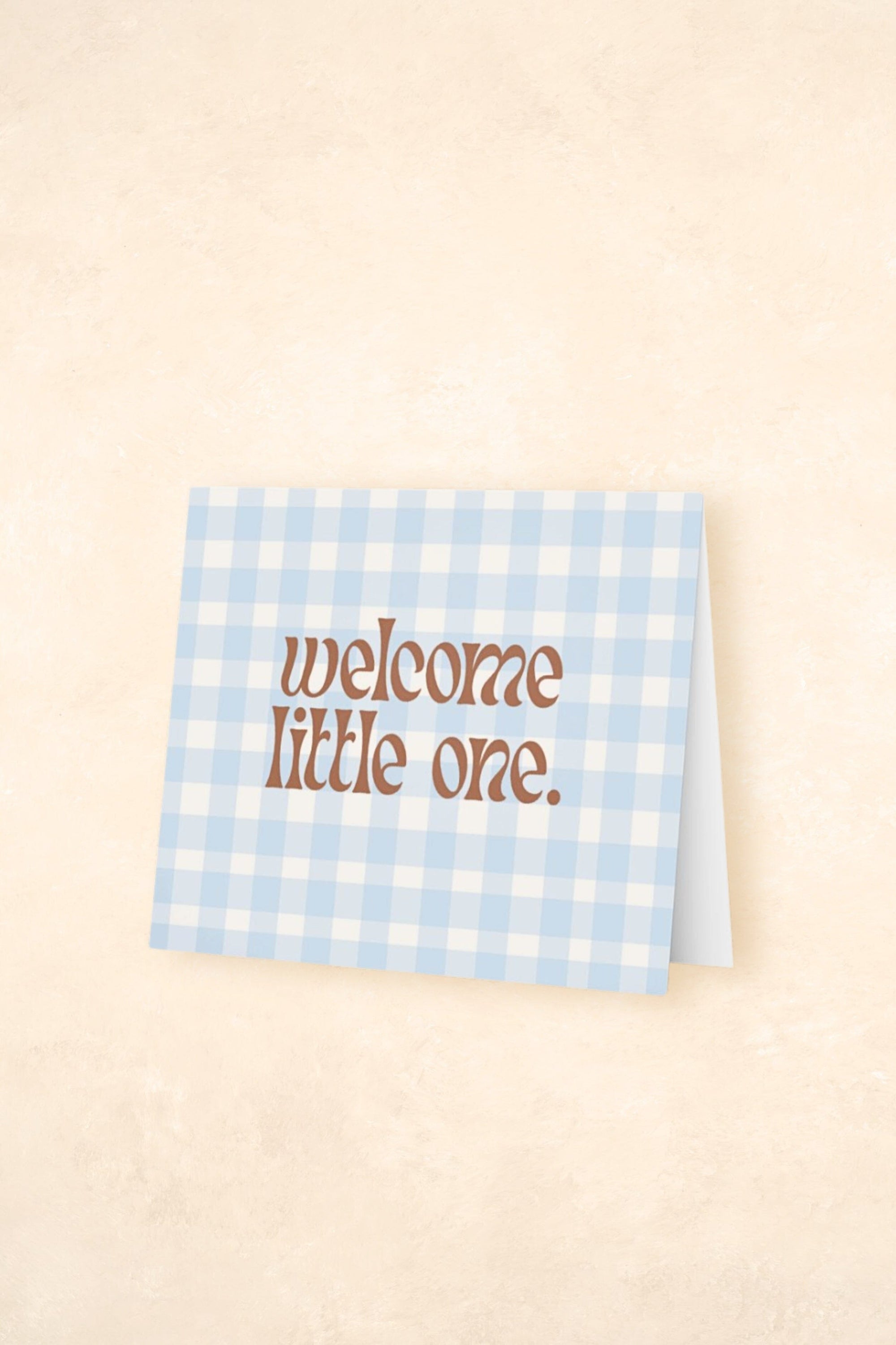 Greeting Card Gifts Kiin ® Welcome Little One (Blue Gingham) 