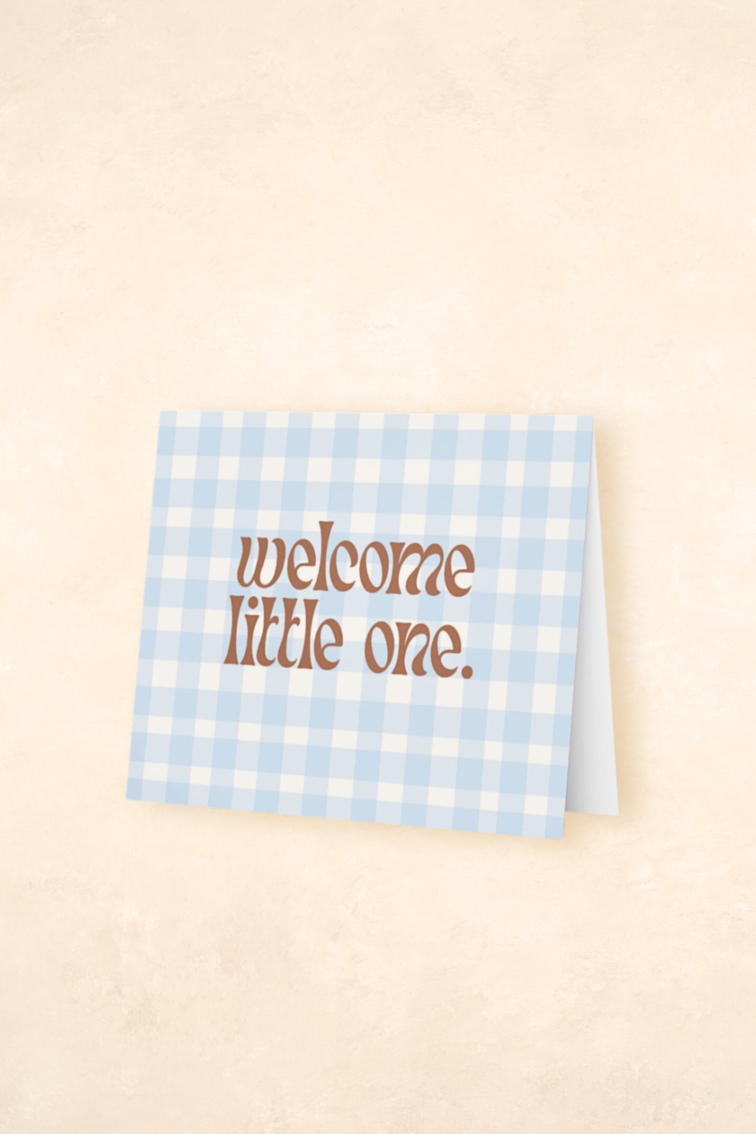 Greeting Card Gifts Kiin ® Welcome Little One (Blue Gingham) 