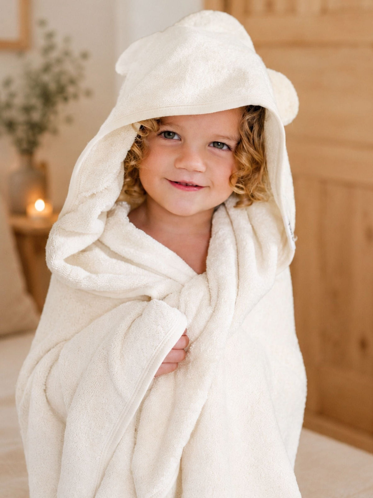 Hooded Towel - Ivory Towels + Wash Cloths Kiin ® 