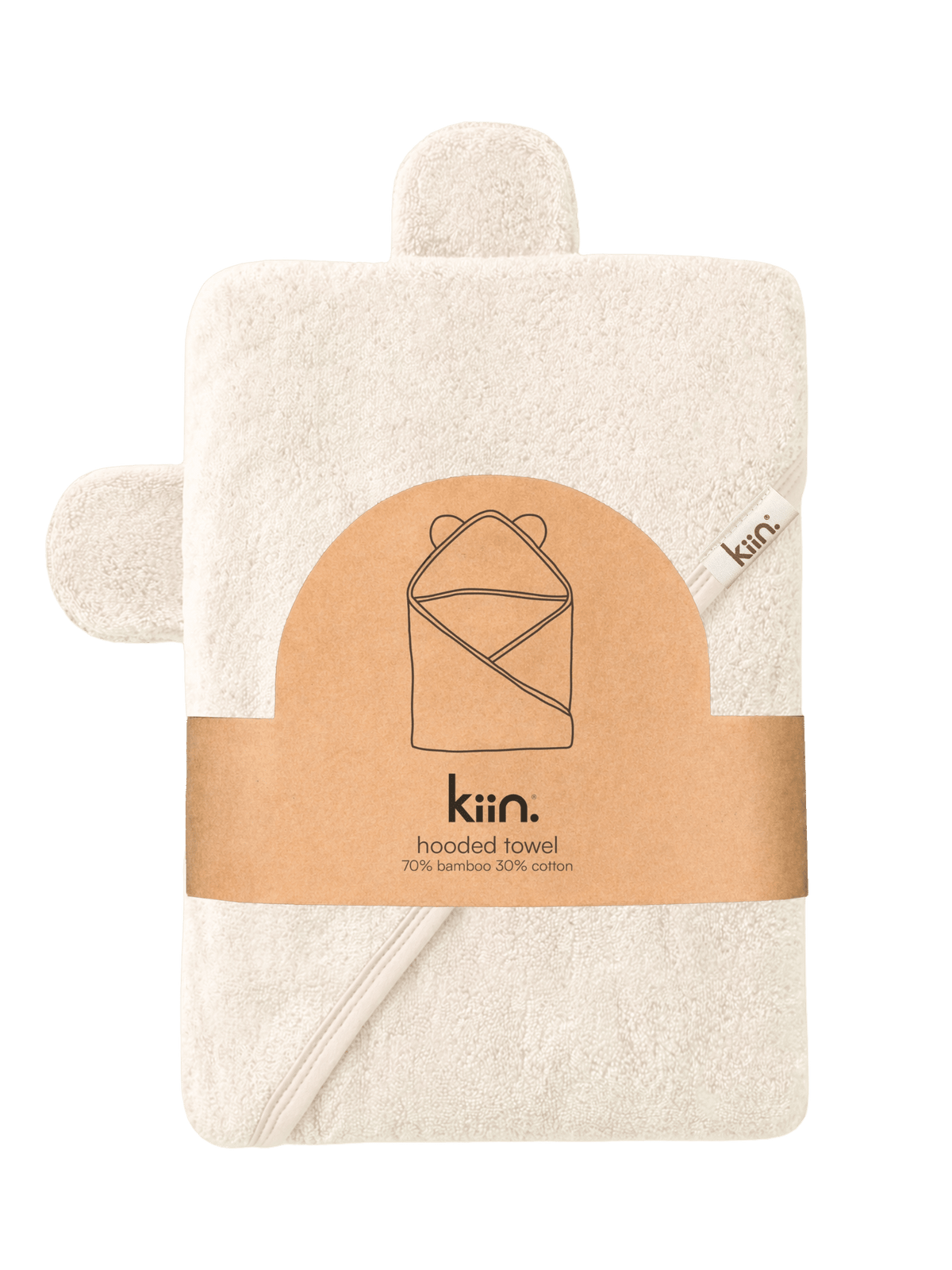 Hooded Towel - Ivory Towels + Wash Cloths Kiin ® 