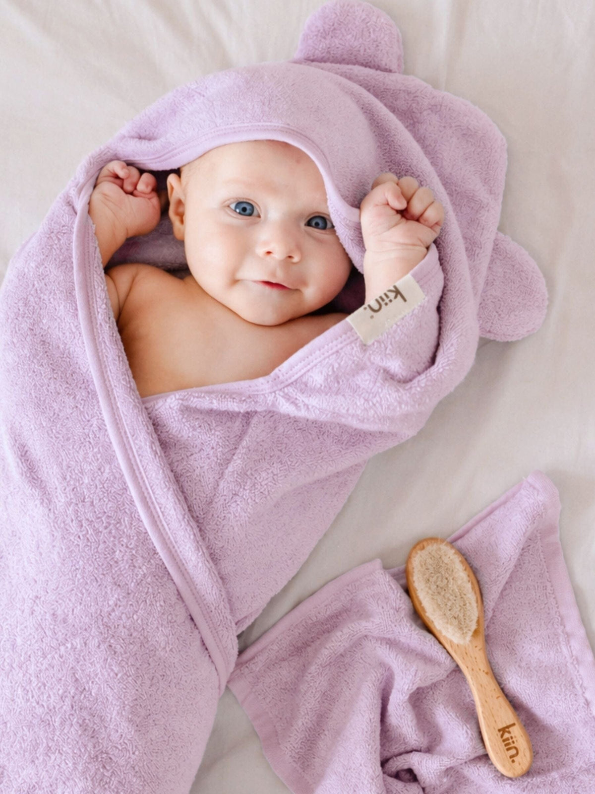 Hooded Towel - Lilac Towels + Wash Cloths Kiin ® 