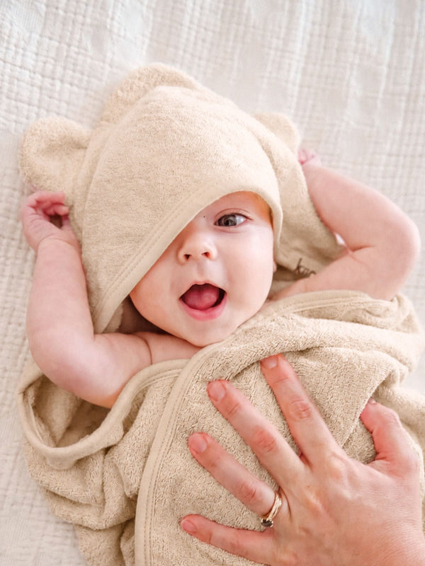 Hooded Towel - Oat Towels + Wash Cloths Kiin ® 