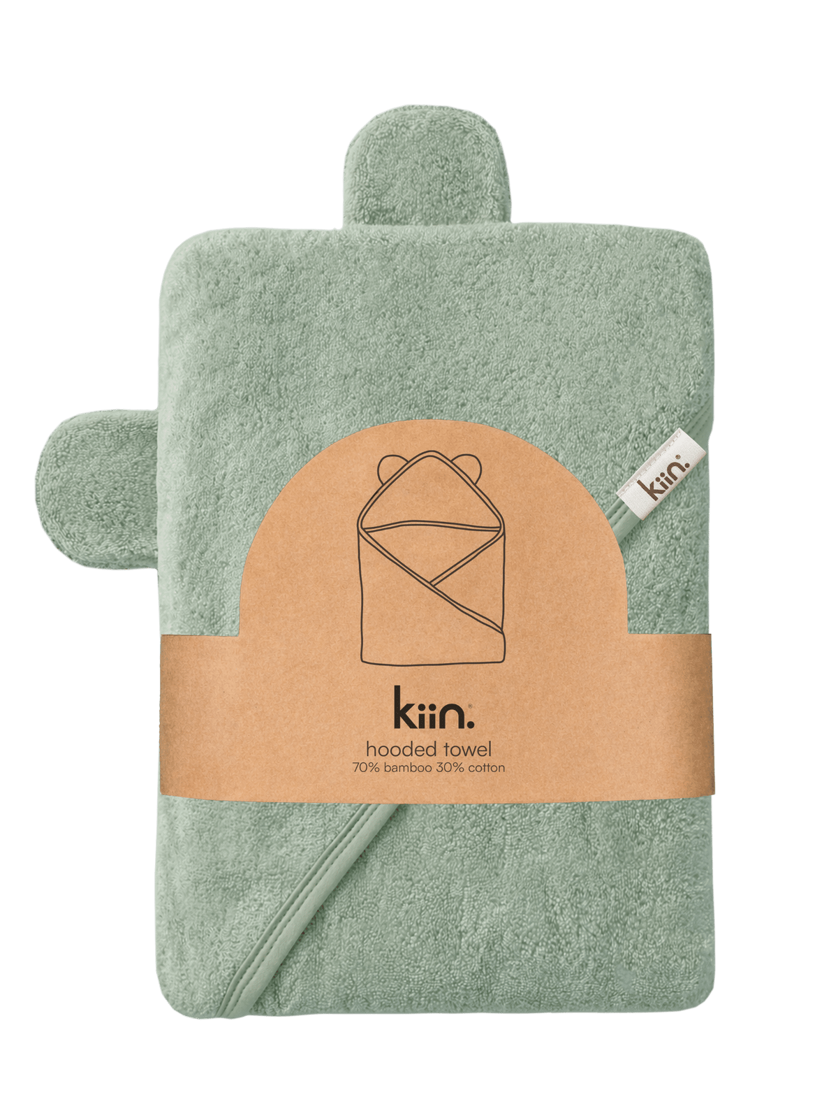 Hooded Towel - Sage Towels + Wash Cloths Kiin ® 