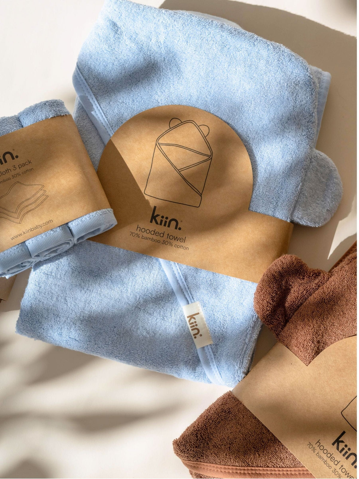 Hooded Towel - Sky Towels + Wash Cloths Kiin ® 