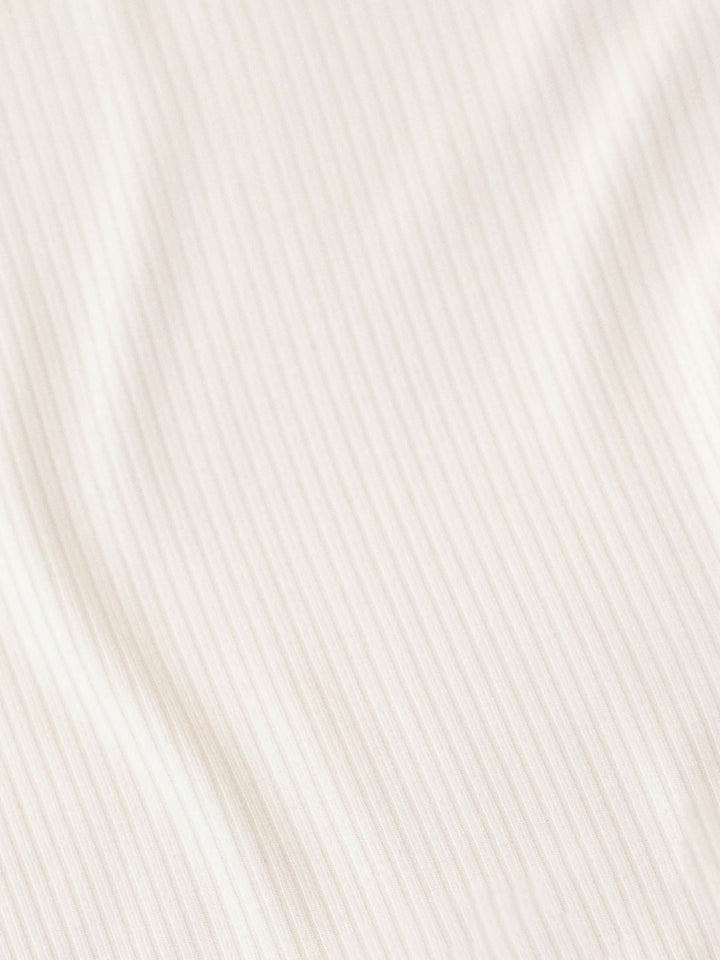 Close-up of Ivory Kiin bamboo rib fabric, showing the ribbed texture