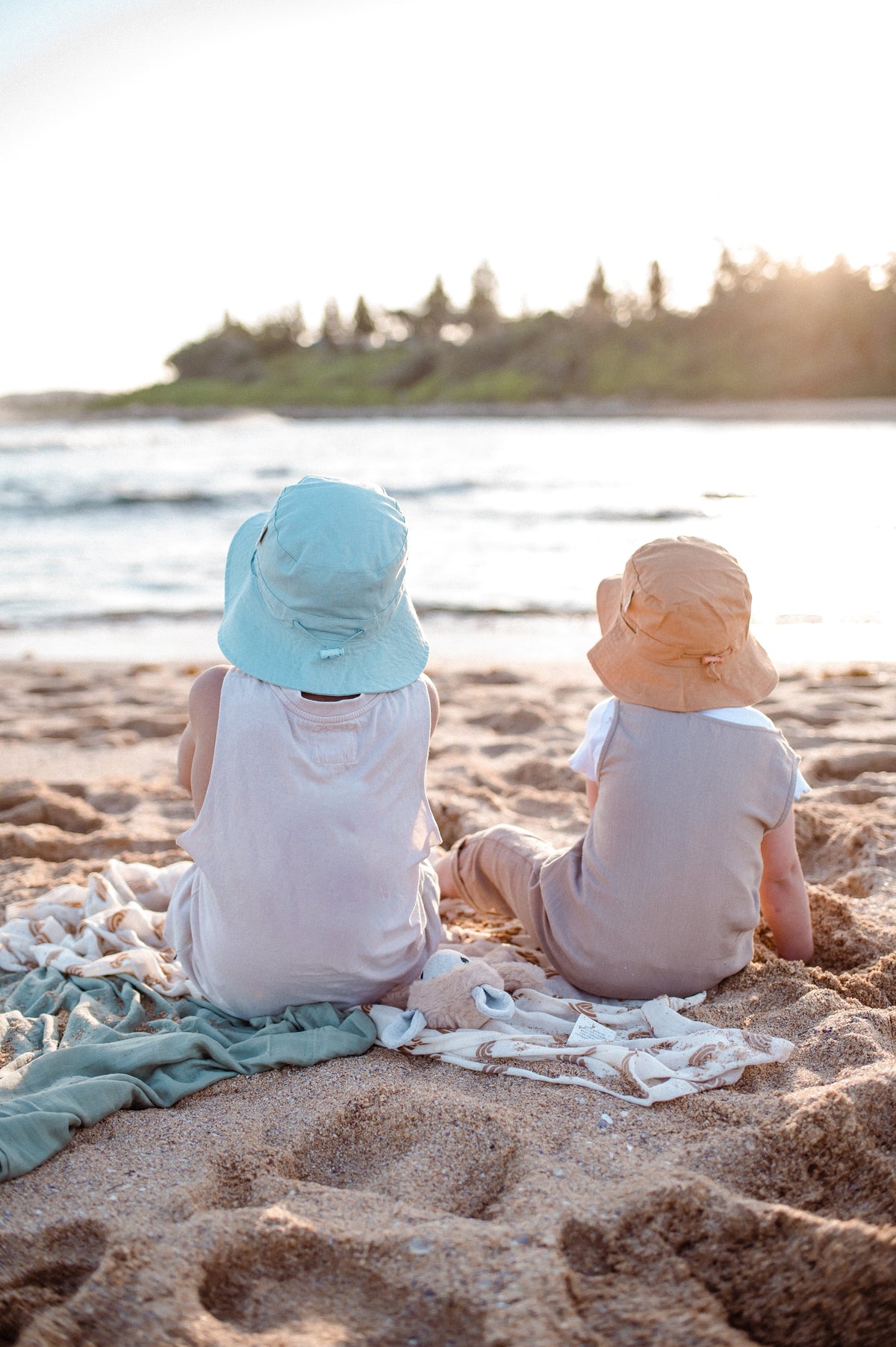 Little adventures in Kiin’s Pastel Sky and Golden Tan cotton sun hat