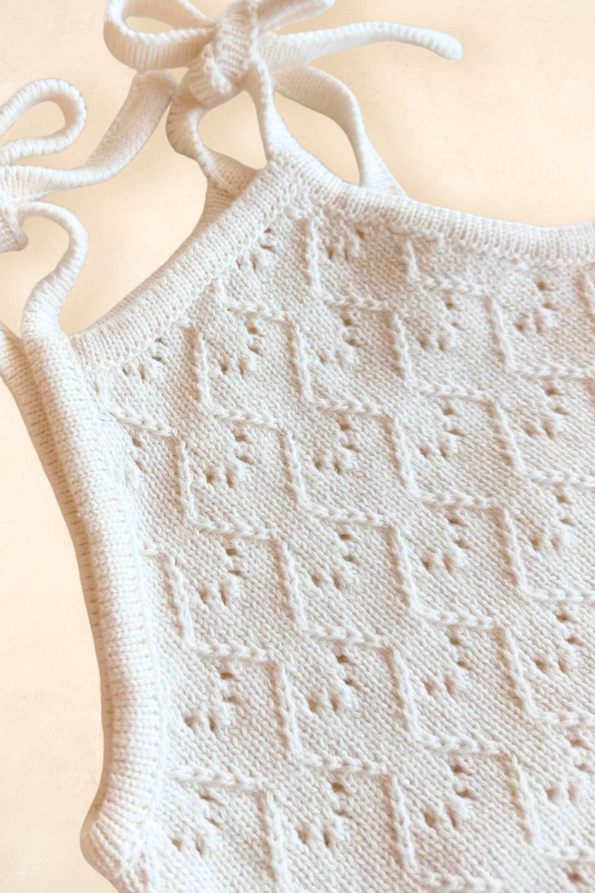 Mila Pointelle Tie Romper Clothing FRECKLES the label 
