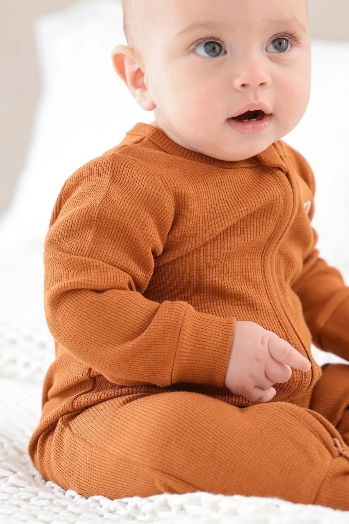 Organic Cotton Waffle Growsuit Clothing Lūmmi In Colour 