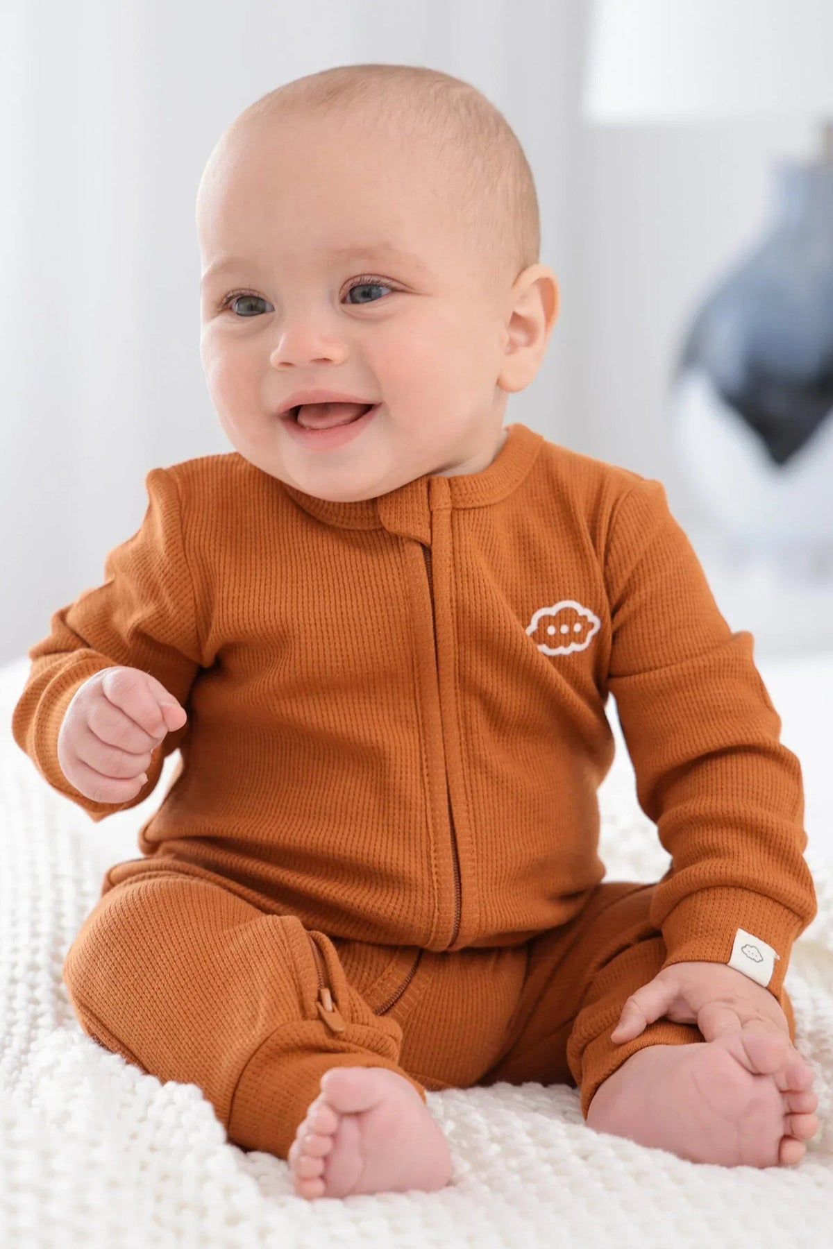 Organic Cotton Waffle Growsuit Clothing Lūmmi In Colour 