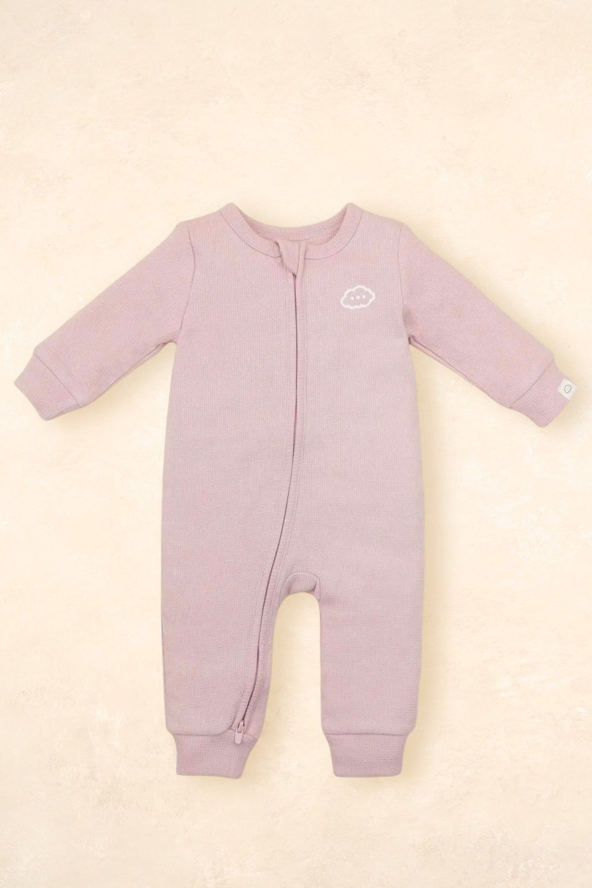 Organic Cotton Waffle Growsuit Clothing Lūmmi In Colour Lavender 0000 (Newborn 0-3 weeks) 