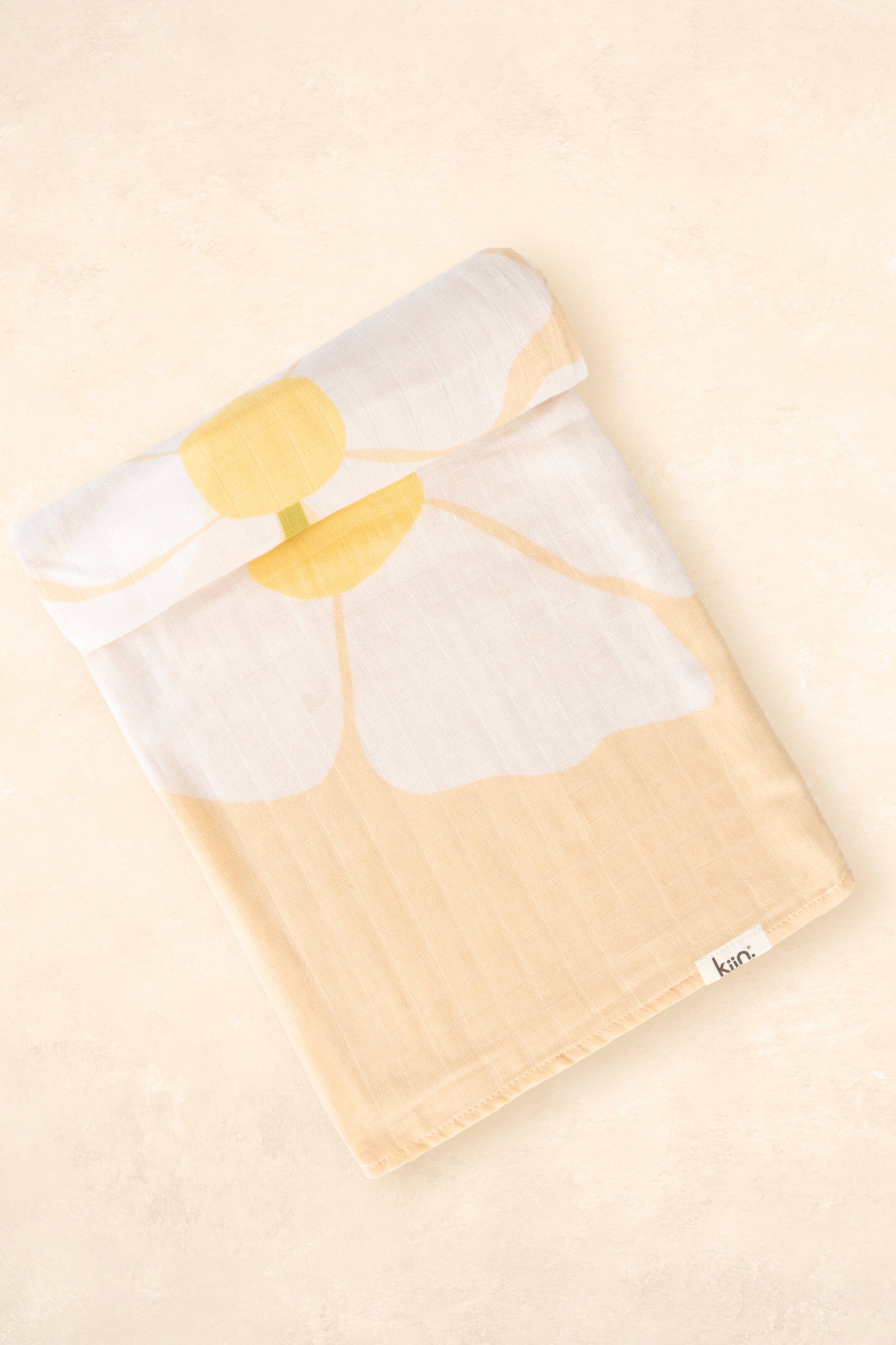 Organic Muslin Swaddle - Fleur (Limited Edition) Swaddles Kiin ® Fleur - Pale Butter 