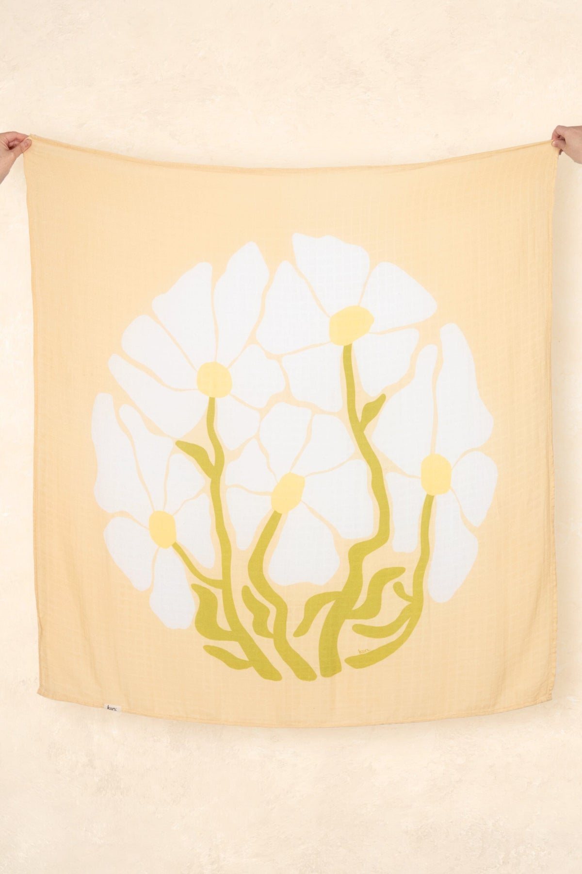 Organic Muslin Swaddle - Fleur (Limited Edition) Swaddles Kiin ® Fleur - Warm Oat 