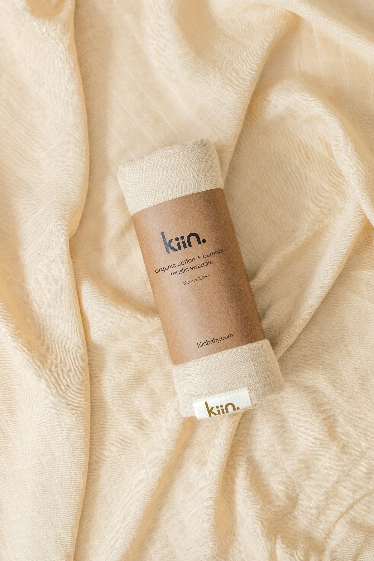 Organic muslin baby swaddle in oatsoft newborn essential and baby shower gift. Breathable organic cotton bamboo swaddle for hospital bags and newborn sleep.
