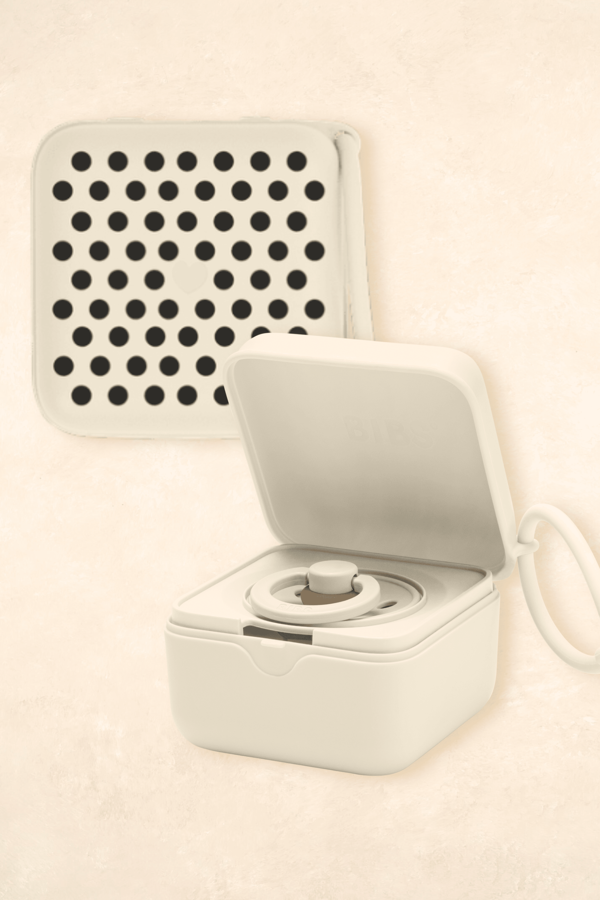 Pacifier Box - Dummy Storage Dummies + Teethers BIBS Polka Ivory/Black 