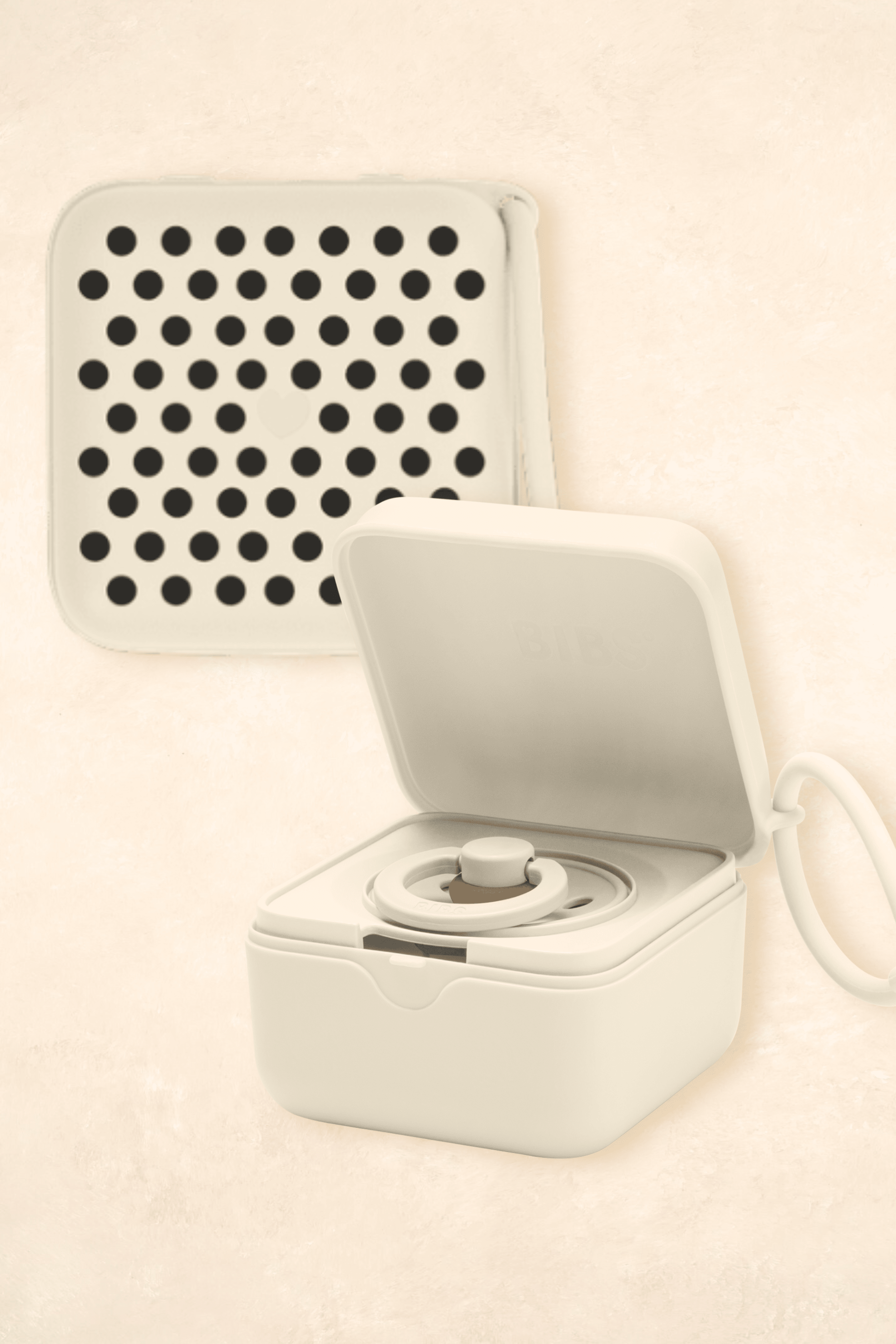 Pacifier Box - Dummy Storage Dummies + Teethers BIBS Polka Ivory/Black 