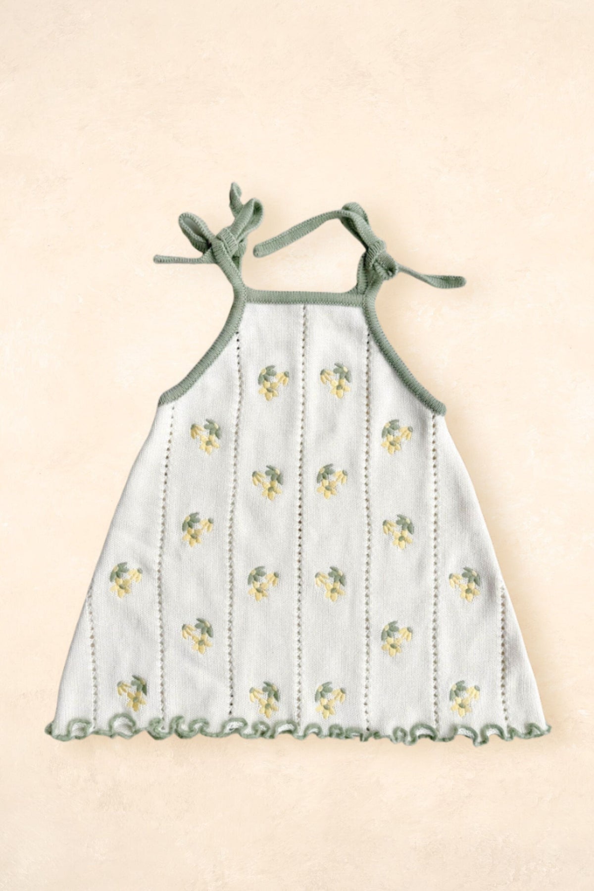Pointelle Tie Dress - Sage Clothing FRECKLES the label 