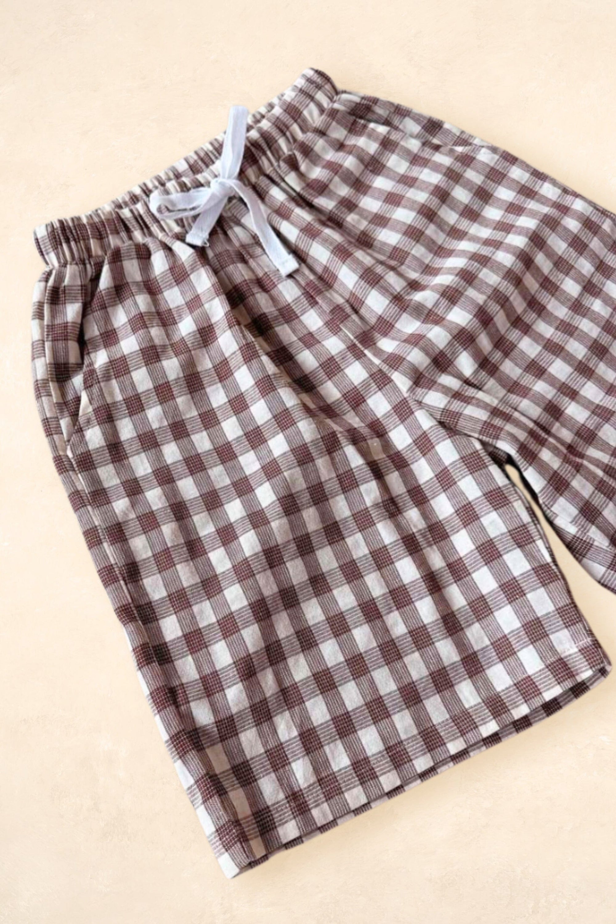 Pop's Bermuda Shorts - Brown Tartan Clothing FRECKLES the label 