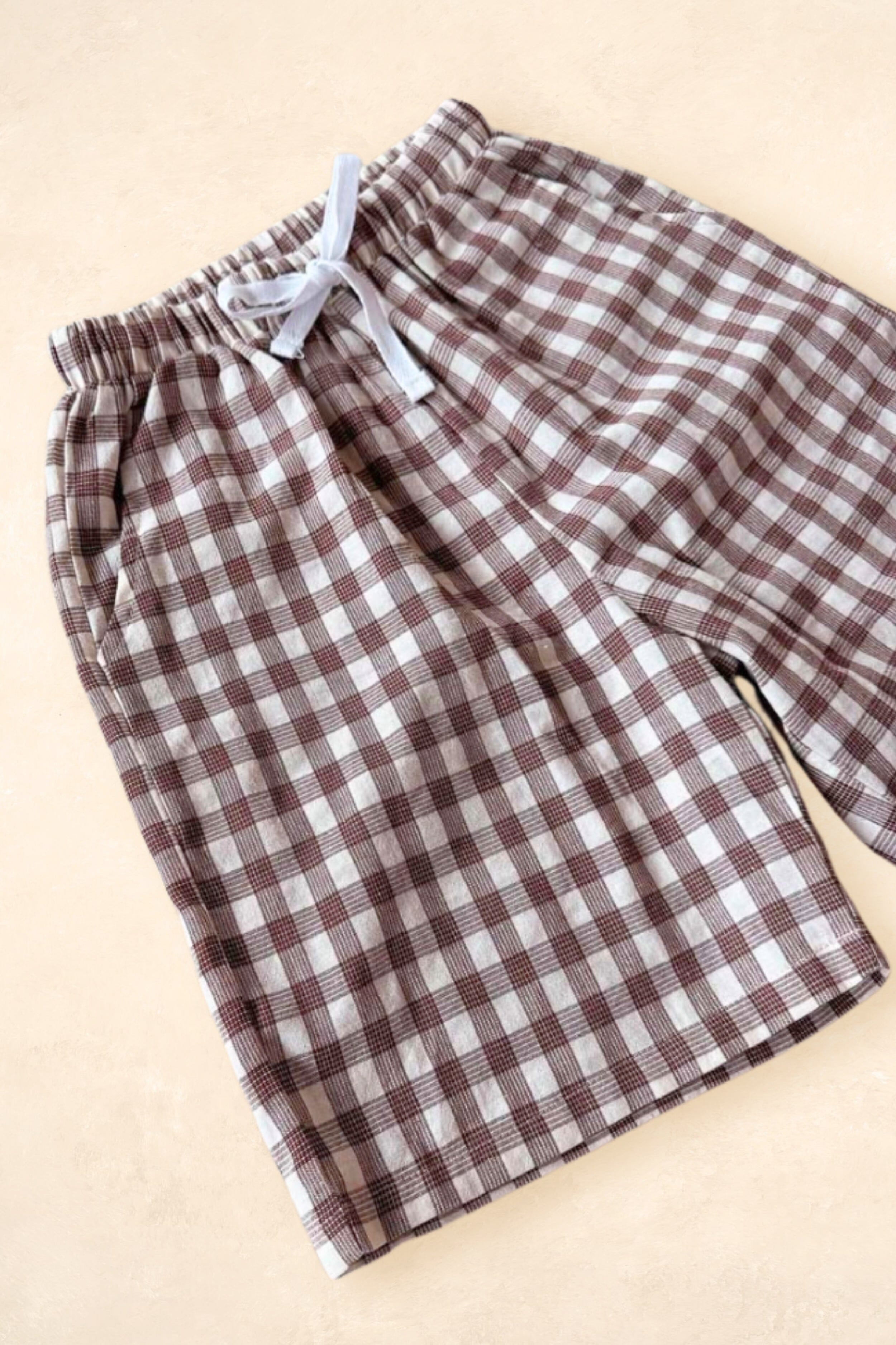 Pop's Bermuda Shorts - Brown Tartan Clothing FRECKLES the label 