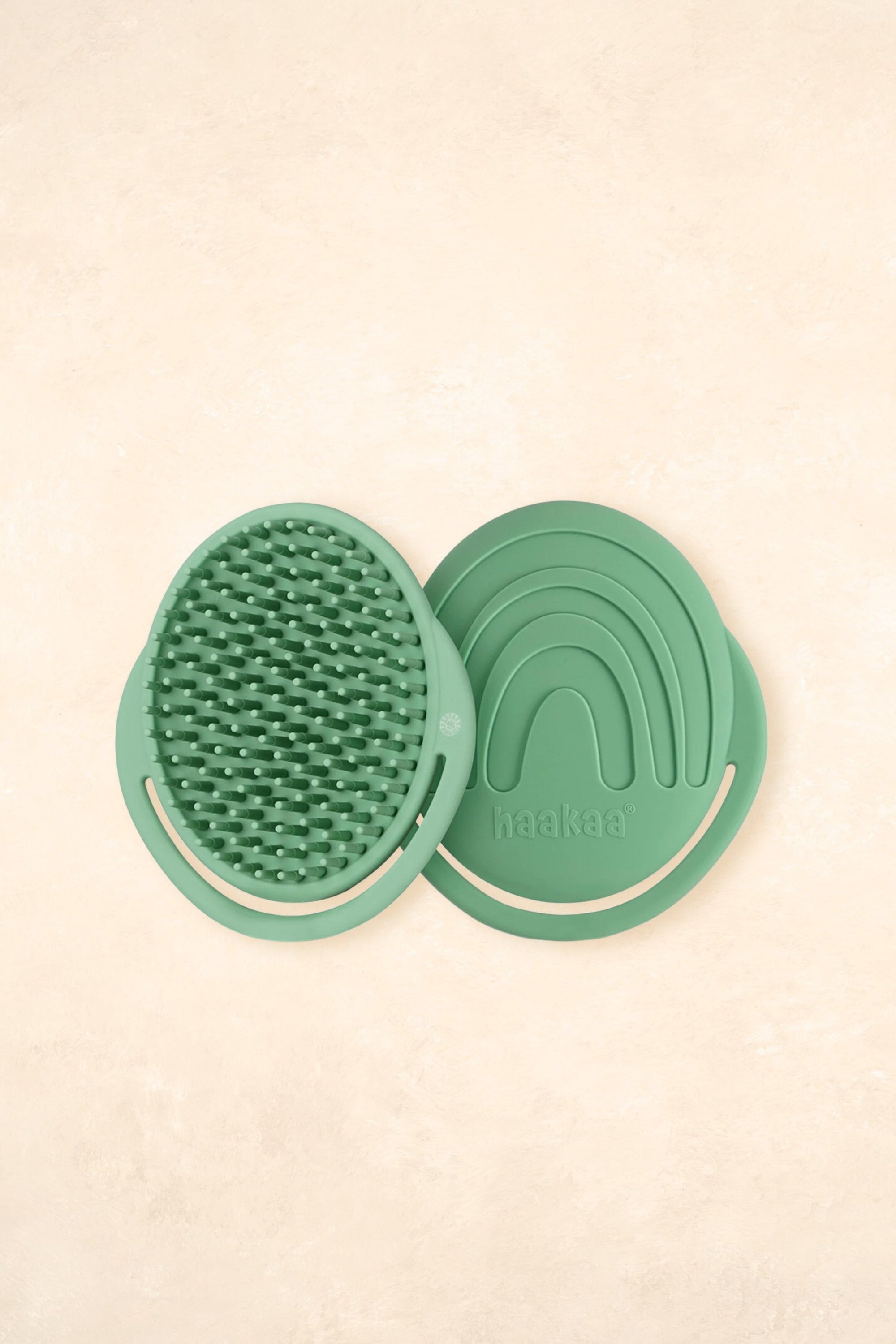 Rainbow Silicone Shampoo Brush Bath Time Accessories Haaka Pea Green 