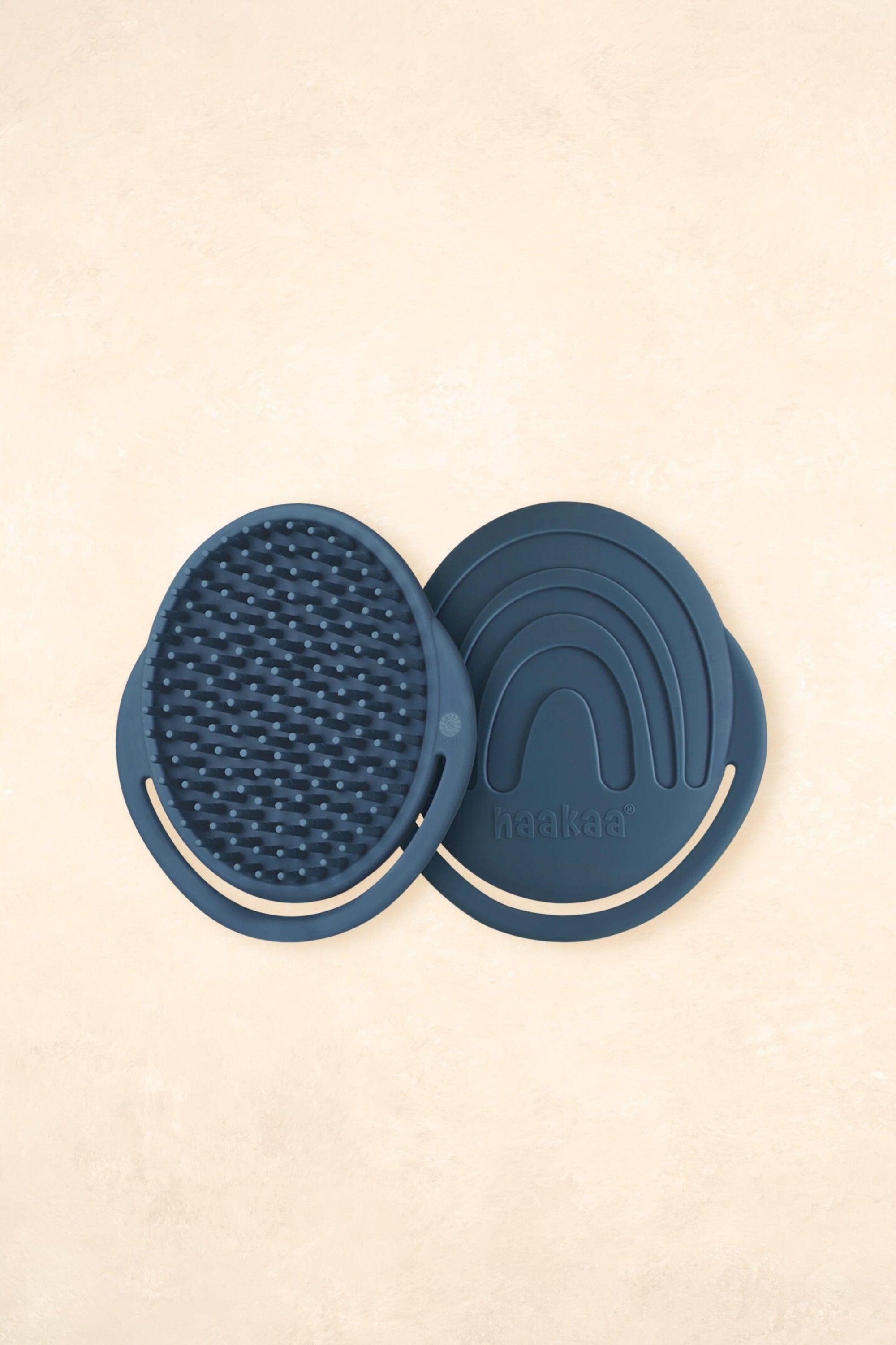 Rainbow Silicone Shampoo Brush Bath Time Accessories Haaka Steel Blue 