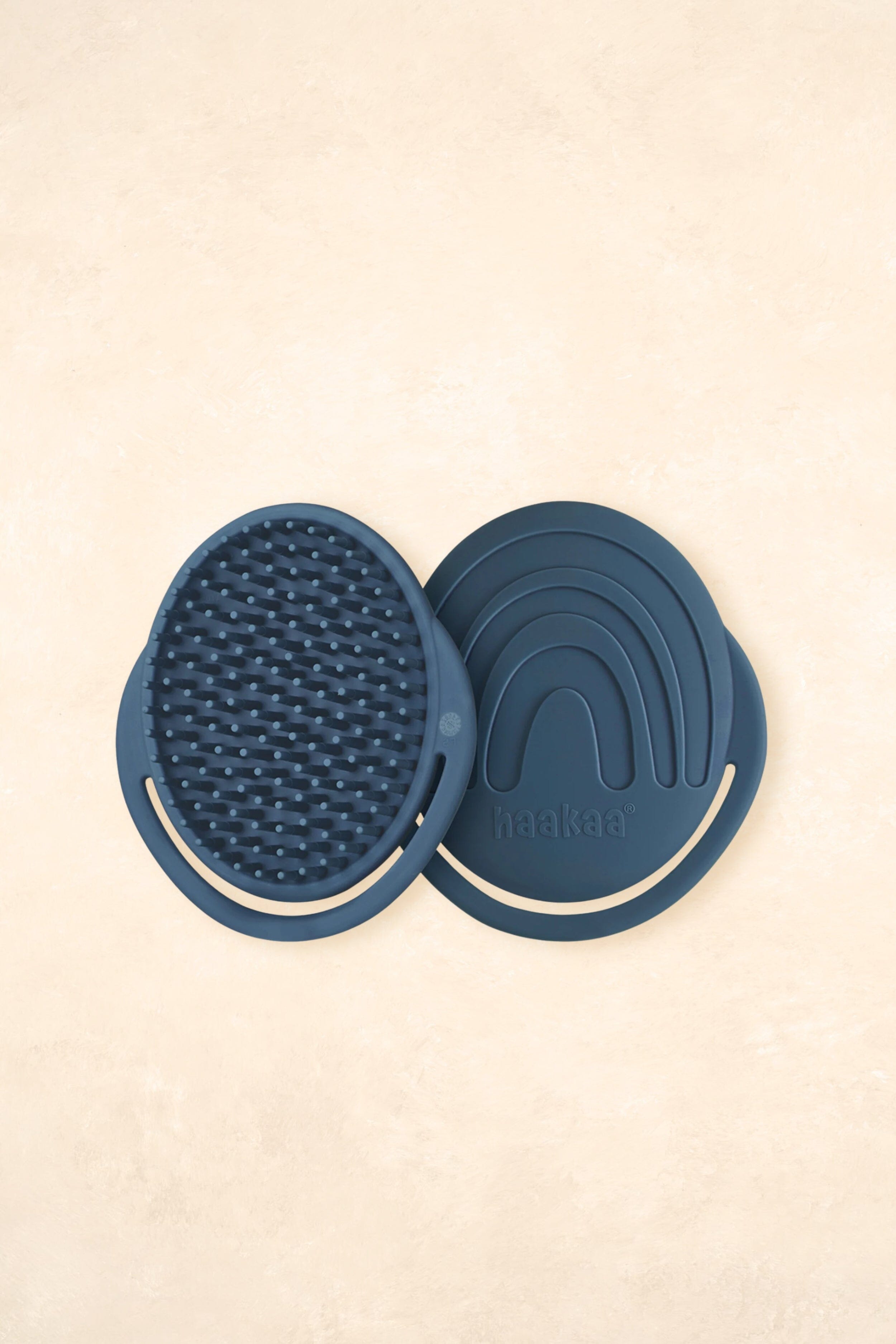 Rainbow Silicone Shampoo Brush Bath Time Accessories Haaka Steel Blue 