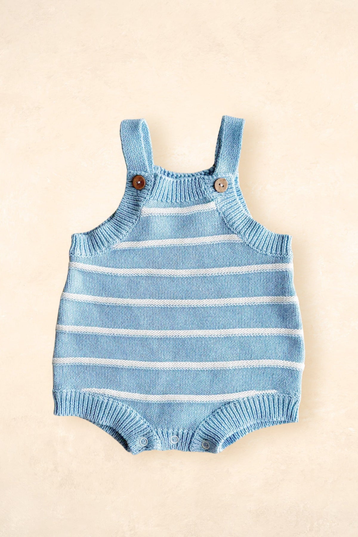 Raised Stripe Button Romper - Arctic Clothing FRECKLES the label 