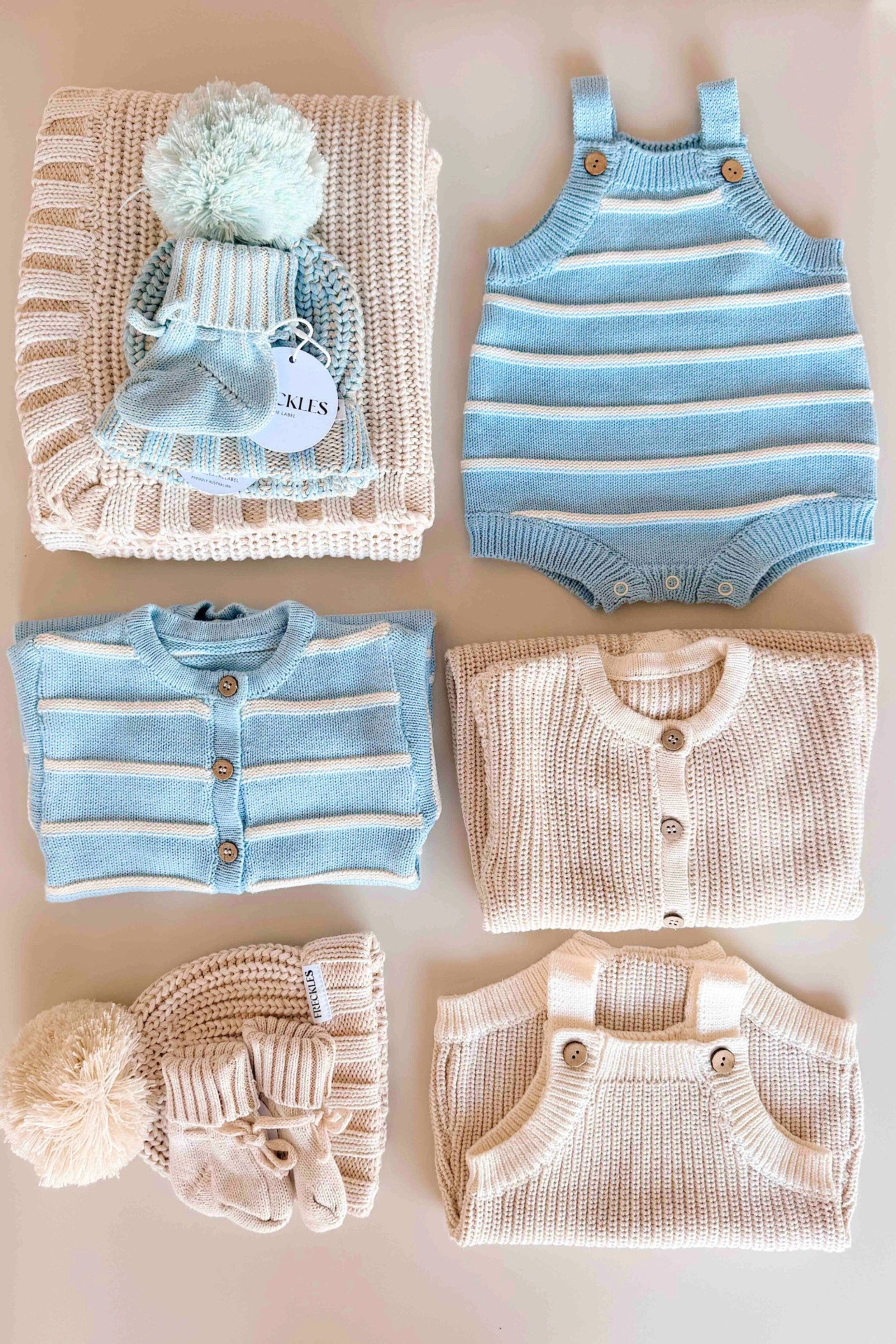 Raised Stripe Button Romper - Arctic Clothing FRECKLES the label 