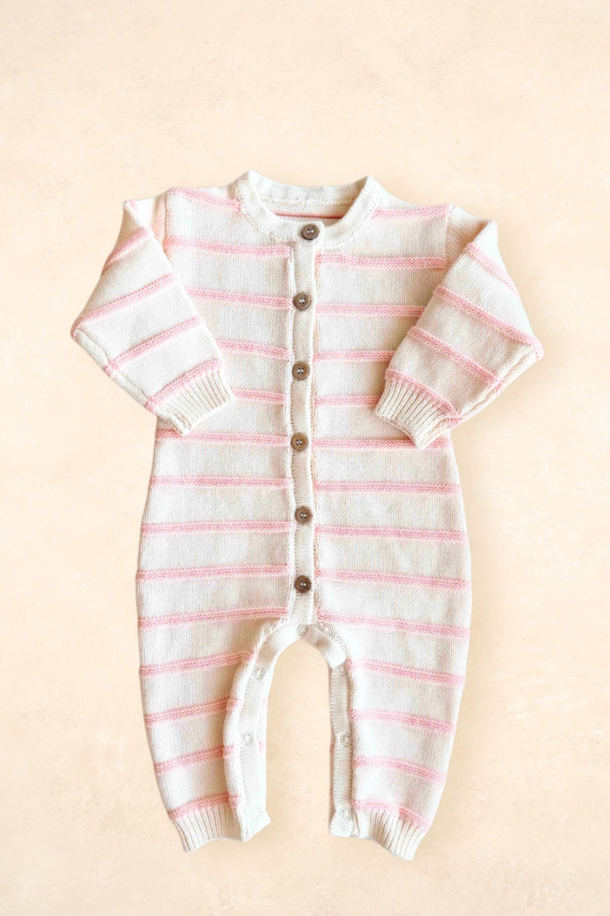 Raised Stripe Full Romper Clothing FRECKLES the label 0000 (Newborn) Sweetpea 