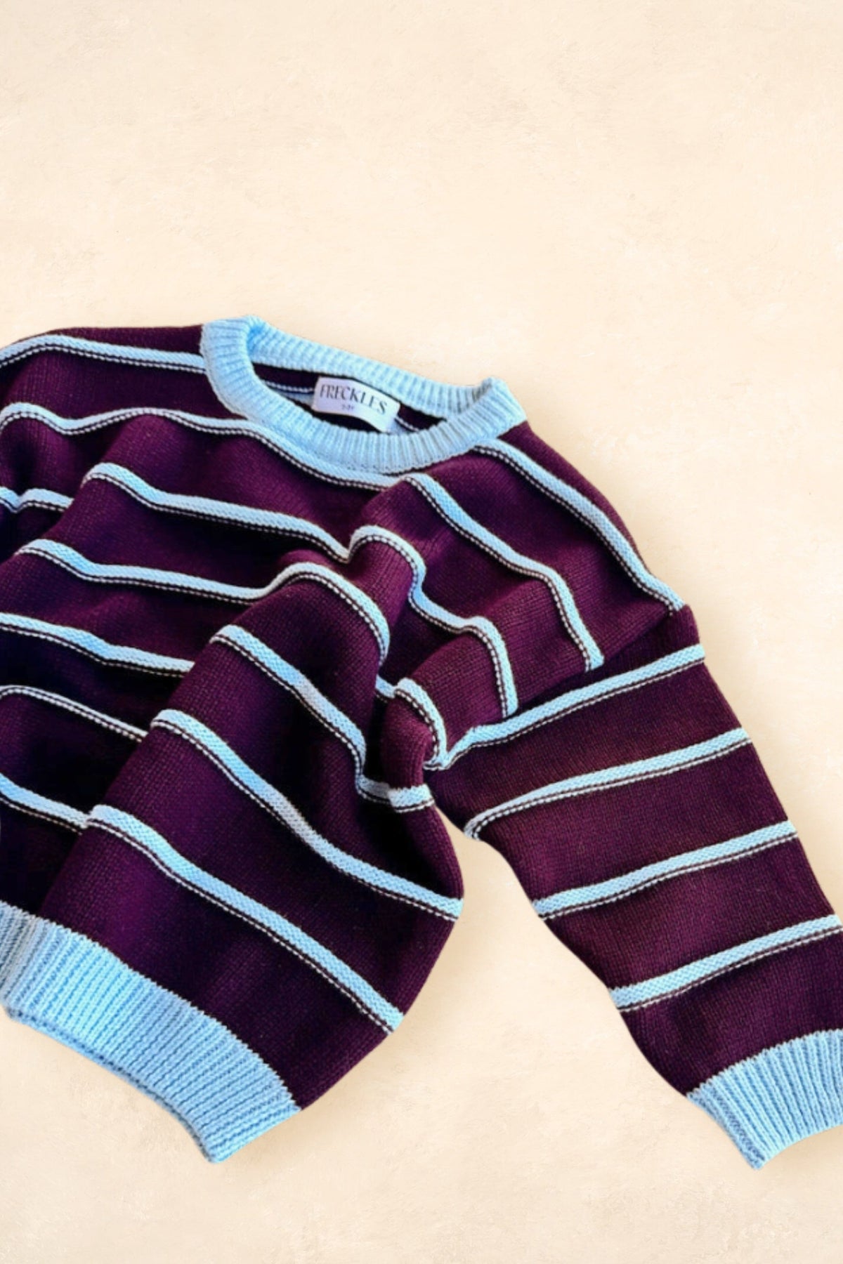 Raised Stripe Jumper - Blackberry/Arctic Clothing FRECKLES the label 
