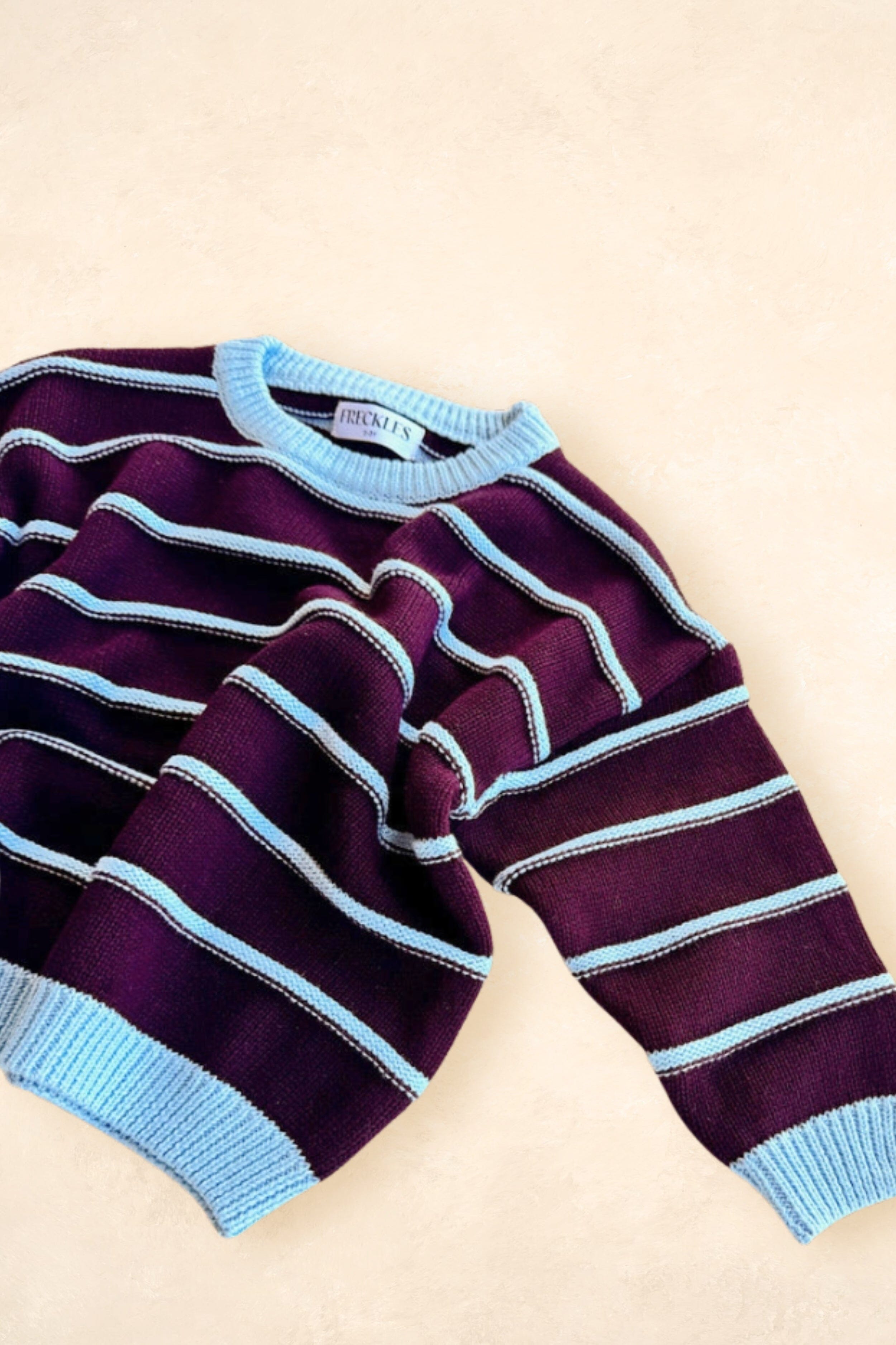 Raised Stripe Jumper - Blackberry/Arctic Clothing FRECKLES the label 