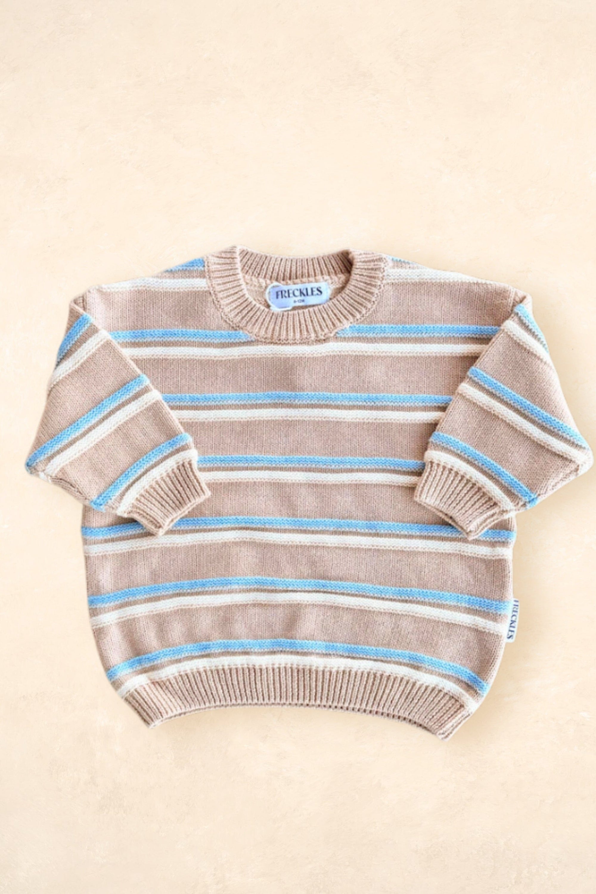 Raised Stripe Knit Jumper - Oat Clothing FRECKLES the label 