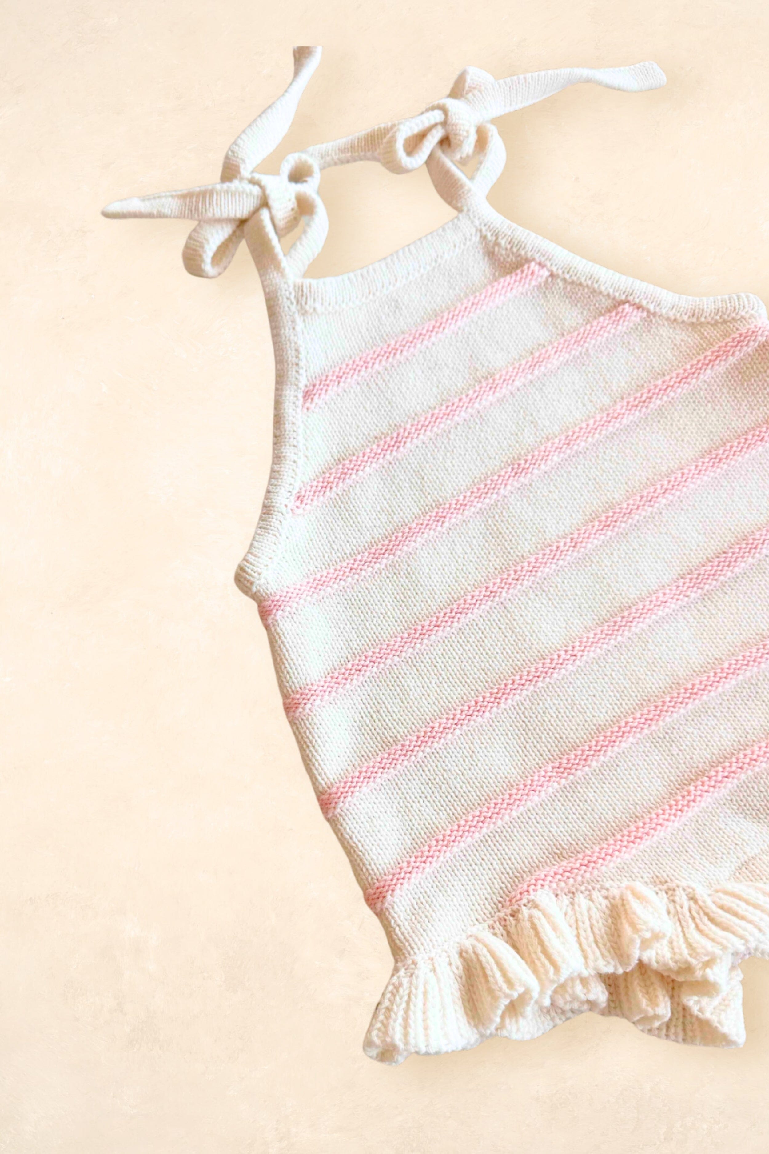 Raised Stripe Tie Romper - Sweetpea Clothing FRECKLES the label 