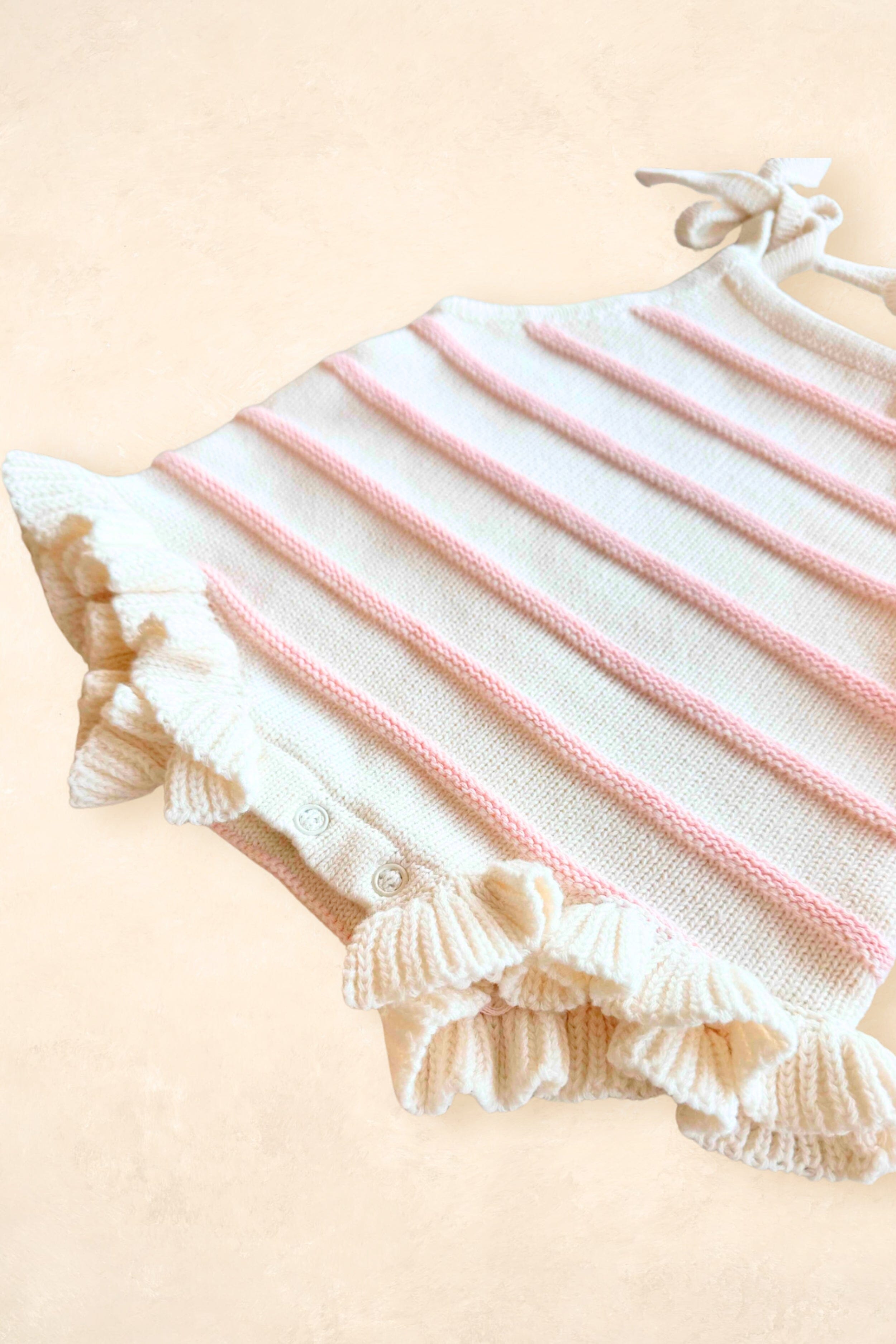 Raised Stripe Tie Romper - Sweetpea Clothing FRECKLES the label 