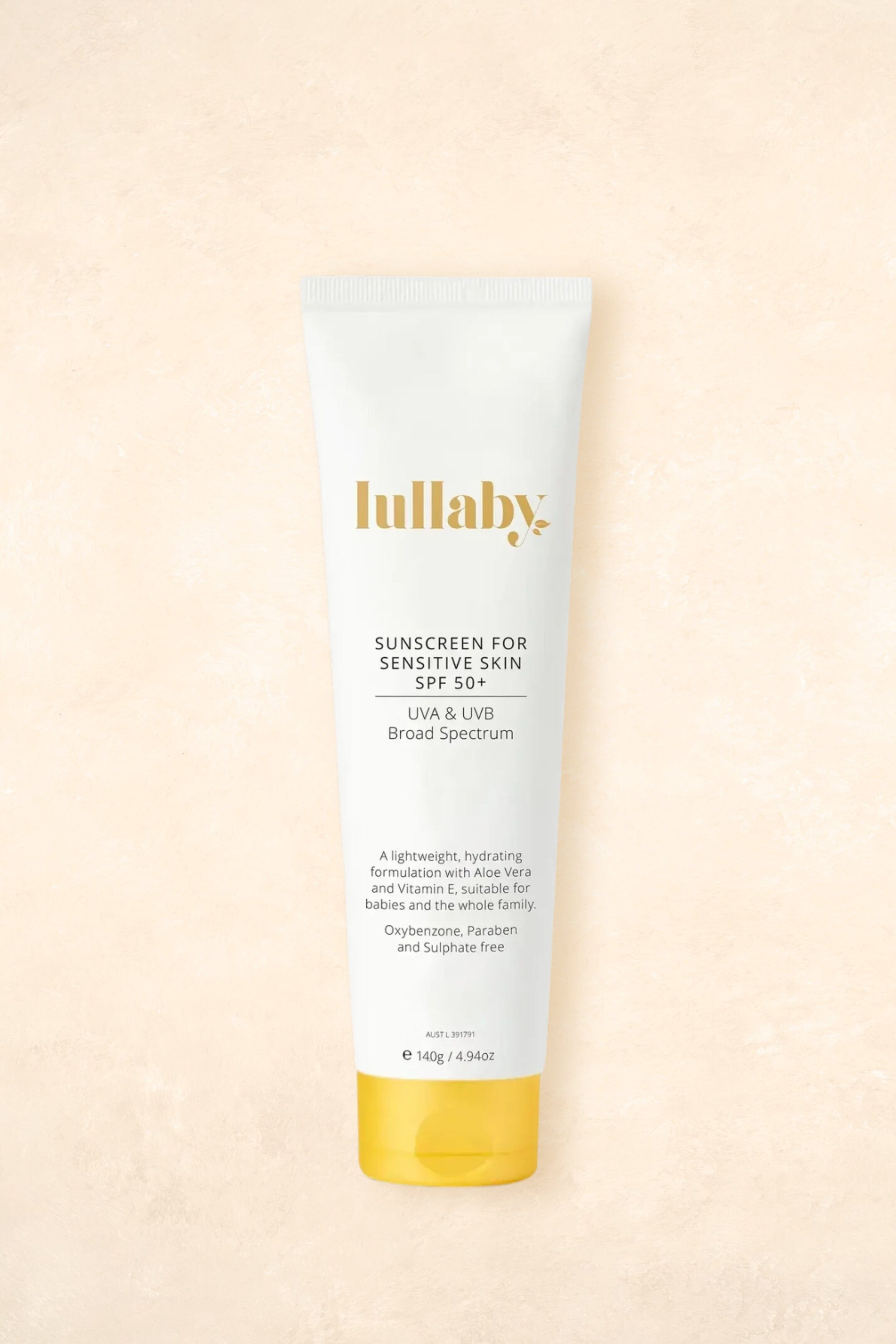 Sensitive Skin Sunscreen SPF50+ Skincare Lullaby Skincare 